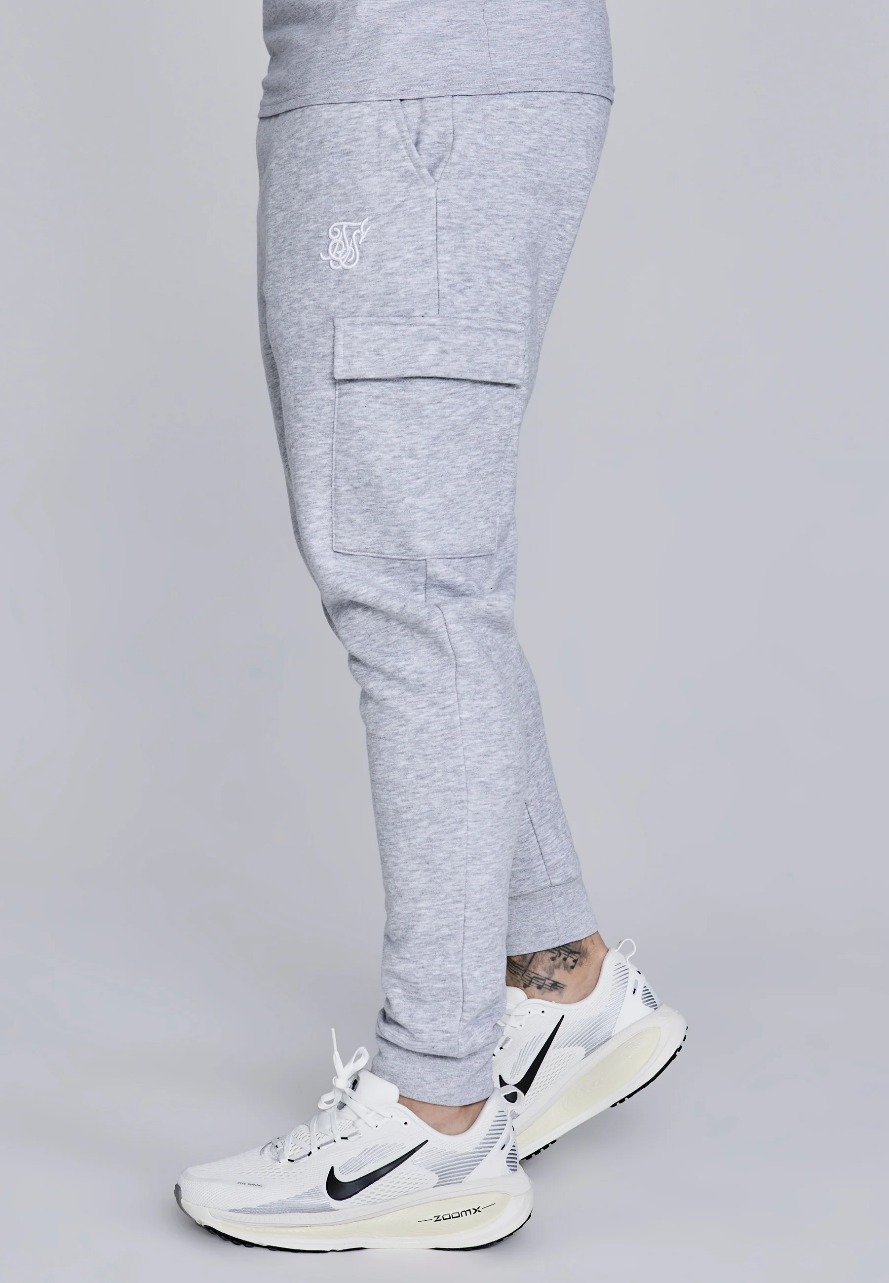 Grey Marl Essentials Cargo Joggers - Image 2