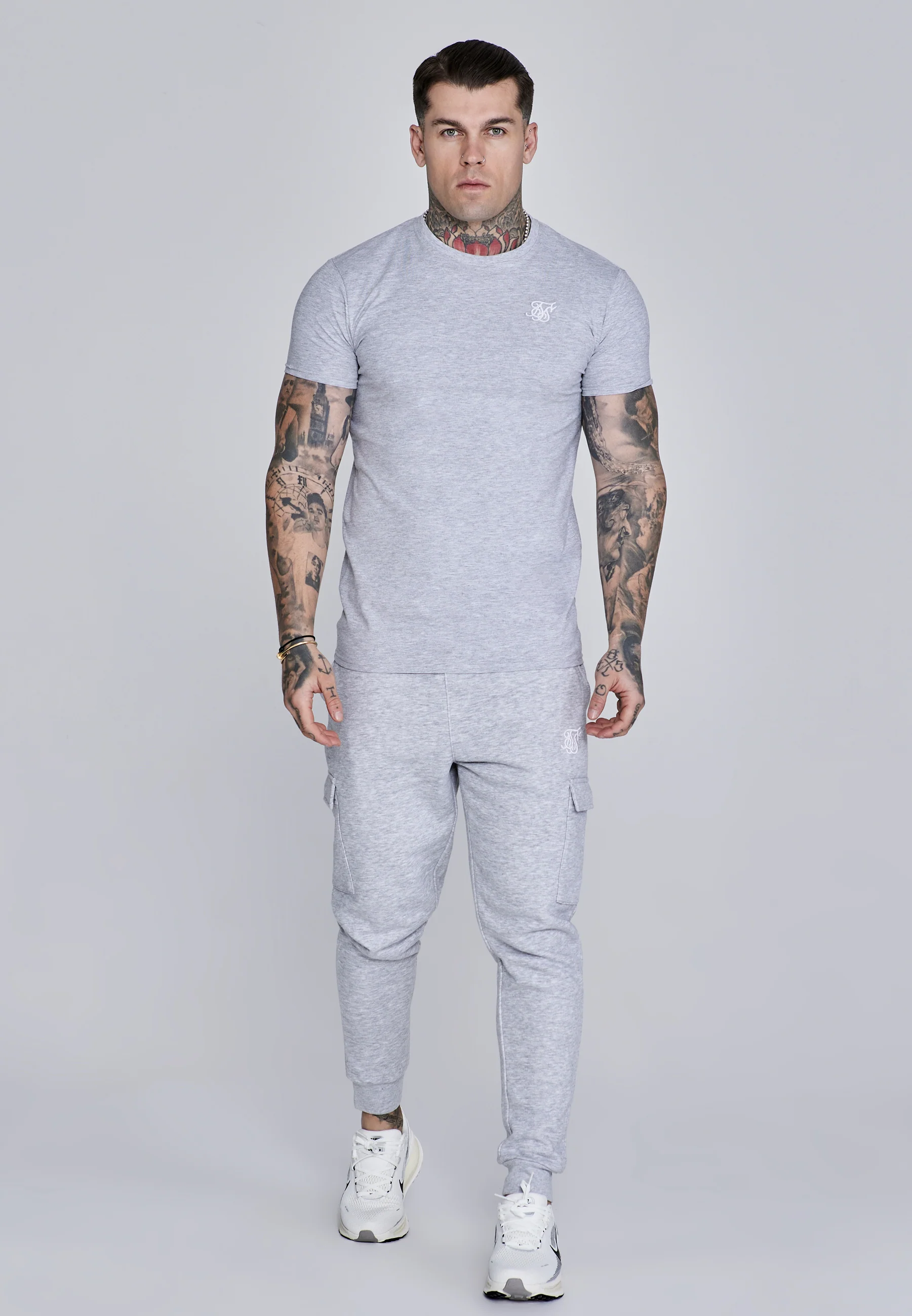 Grey Marl Essentials Cargo Joggers - Image 4