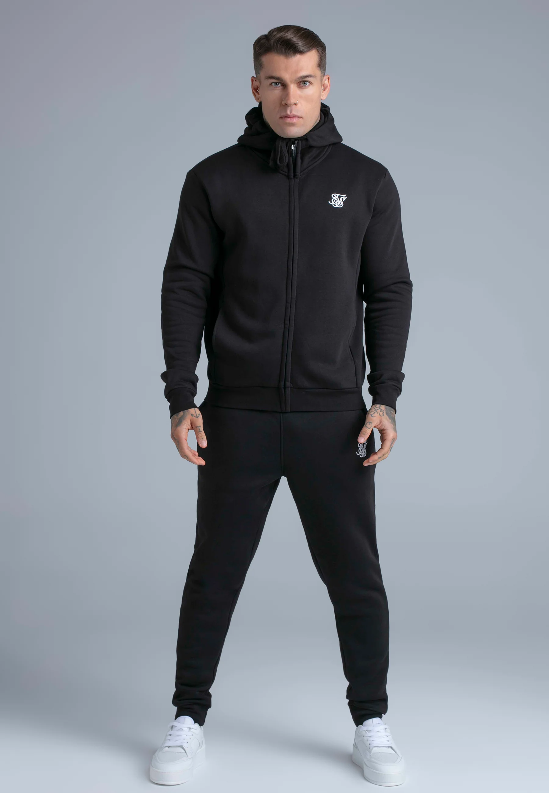Black Essentials Full Zip Hoodie - Image 3
