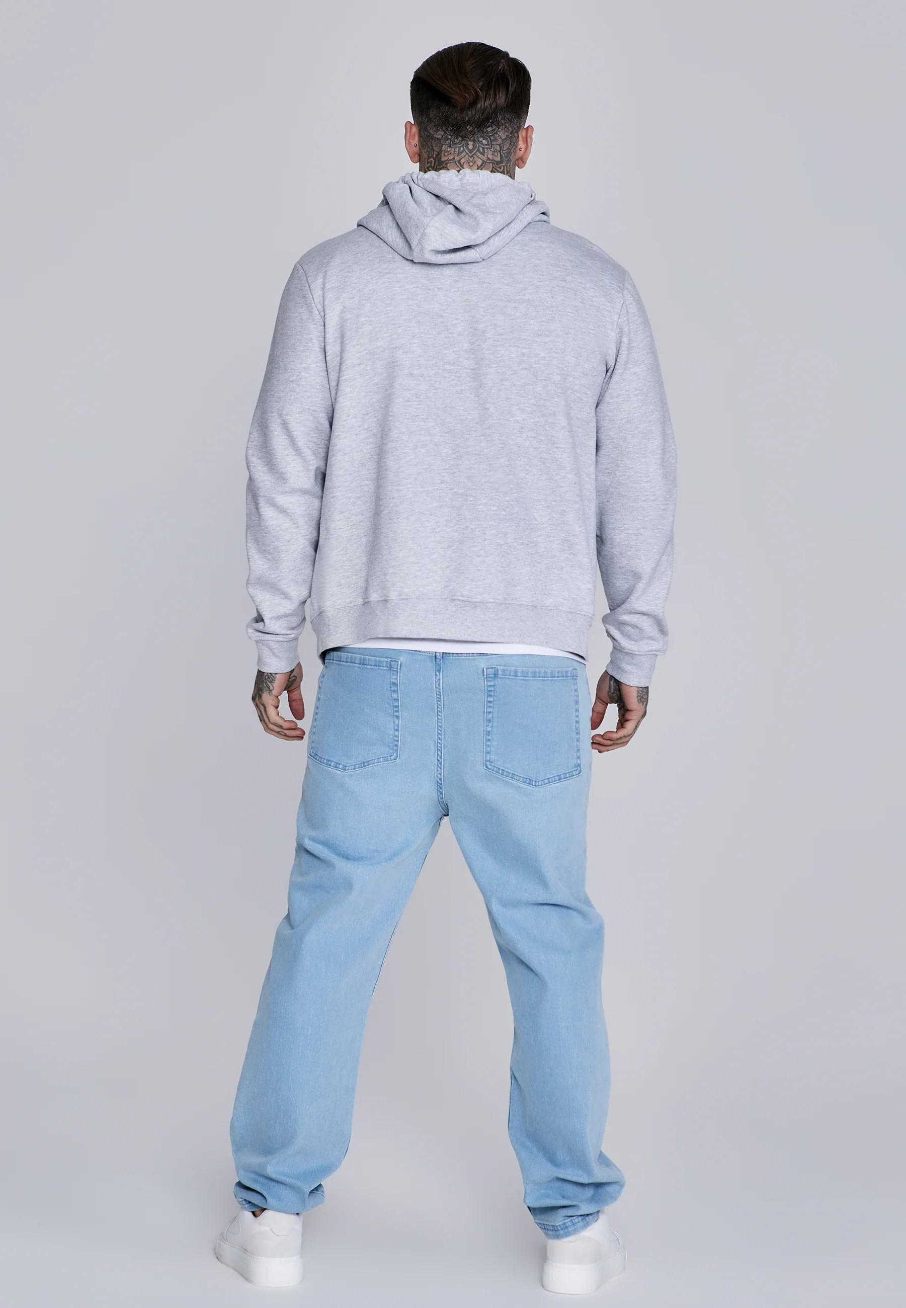Grey Marl Essentials Full Zip Hoodie - Image 5