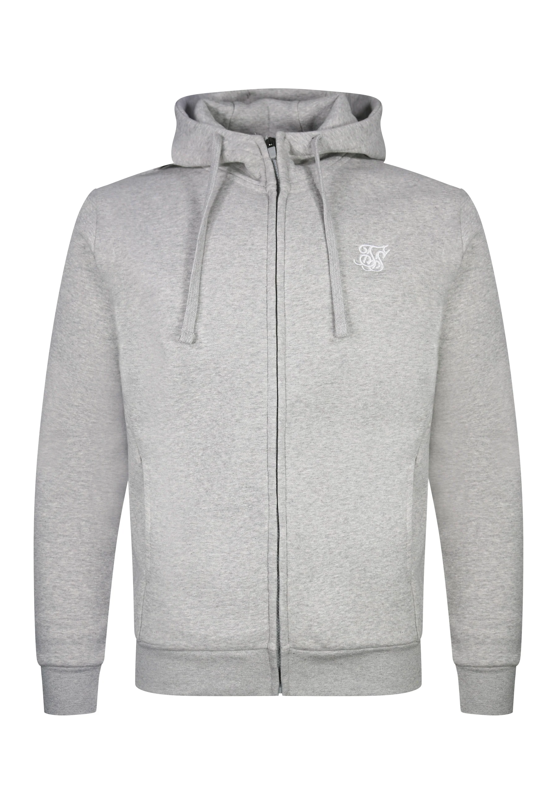 Grey Marl Essentials Full Zip Hoodie - Image 6