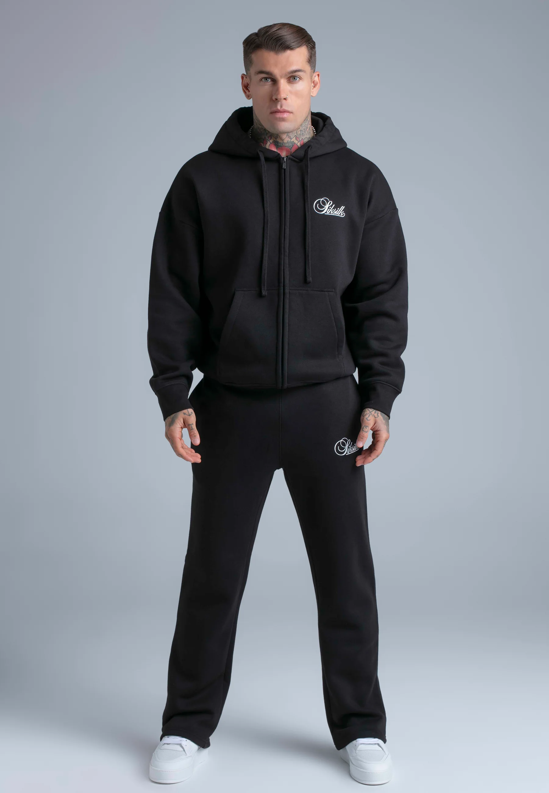 Black Essentials Full Zip Hoodie - Image 3