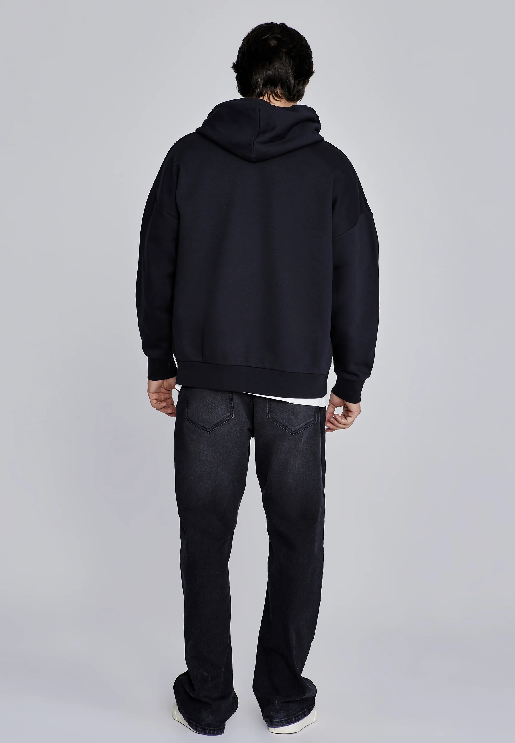 Black Essentials Full Zip Hoodie - Image 5