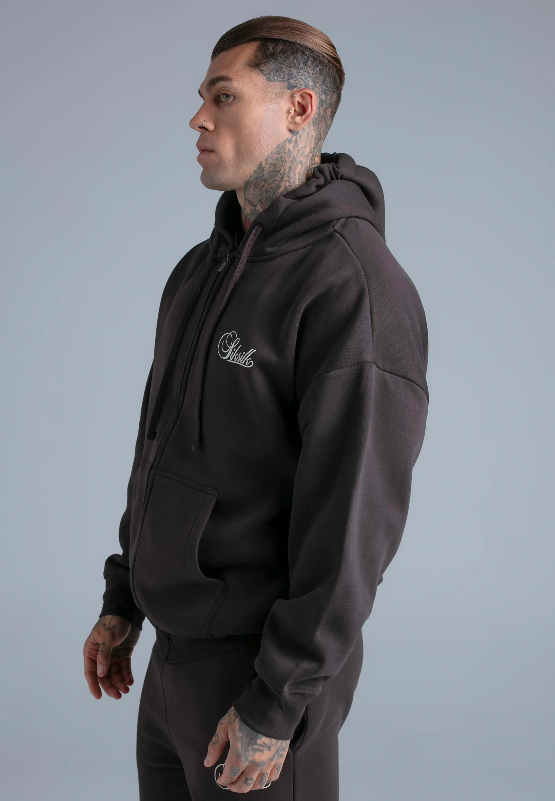 Brown Essentials Full Zip Hoodie - Image 4