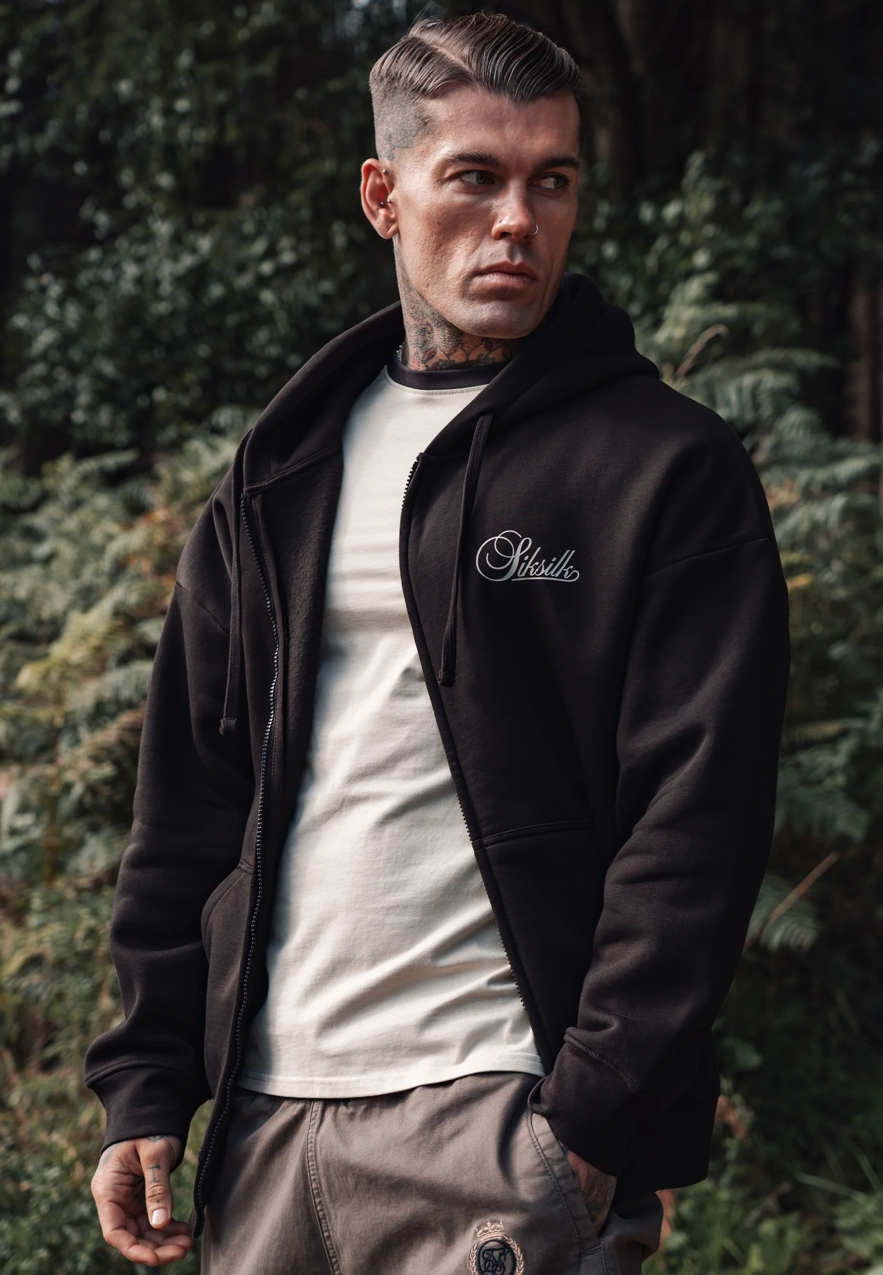 Brown Essentials Full Zip Hoodie - Image 6