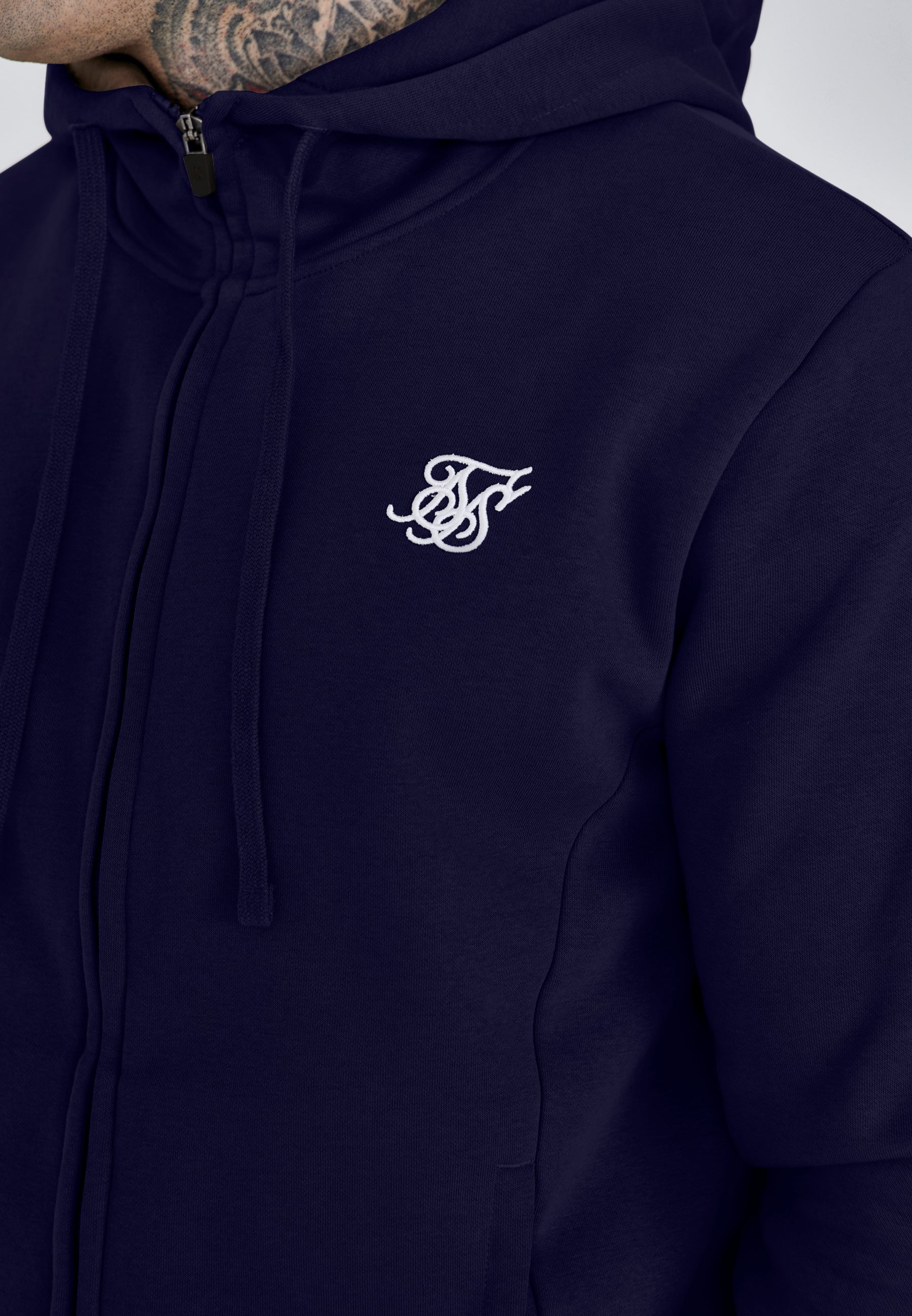 Navy Essentials Full Zip Hoodie - Image 3