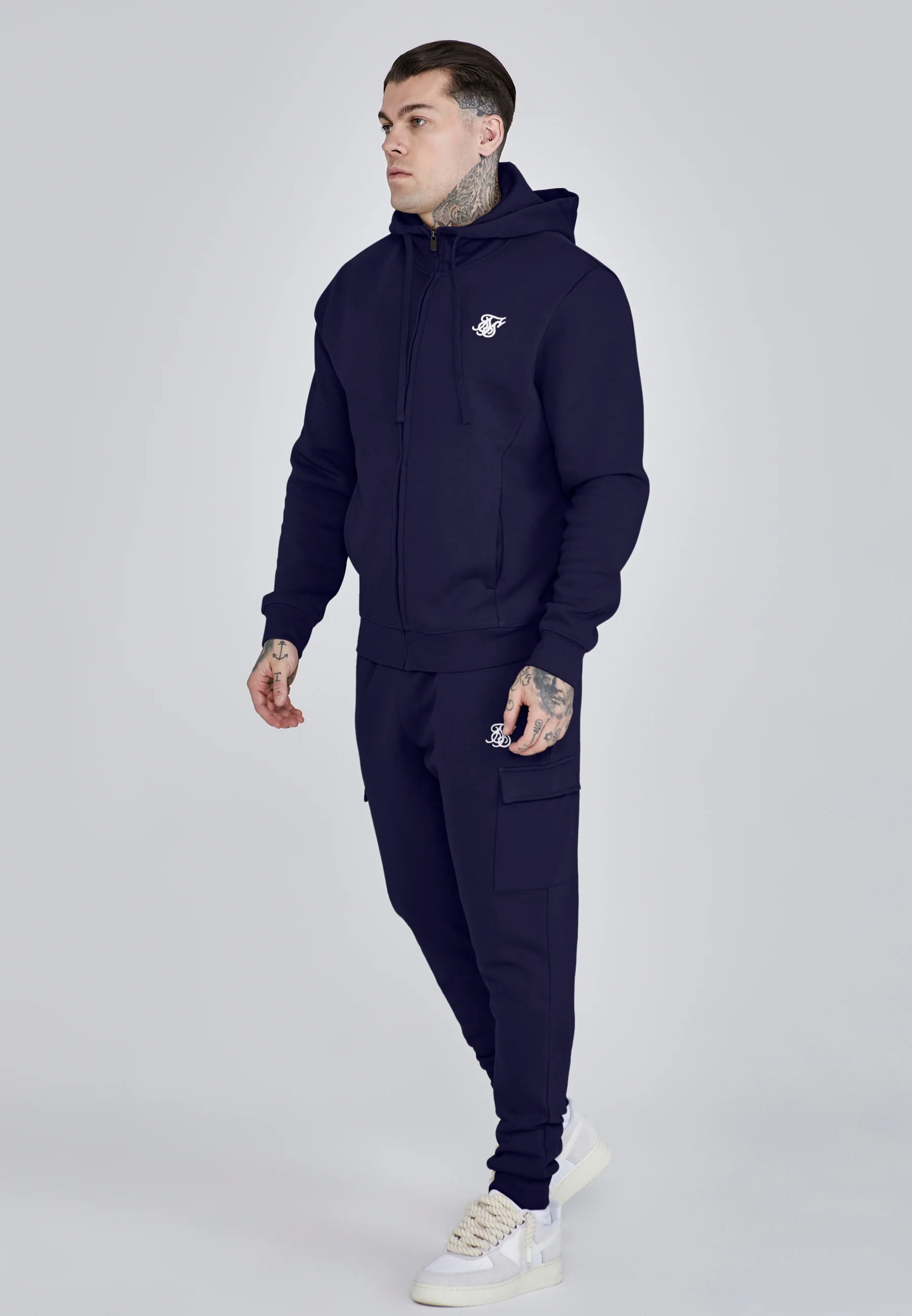 Navy Essentials Full Zip Hoodie - Image 4