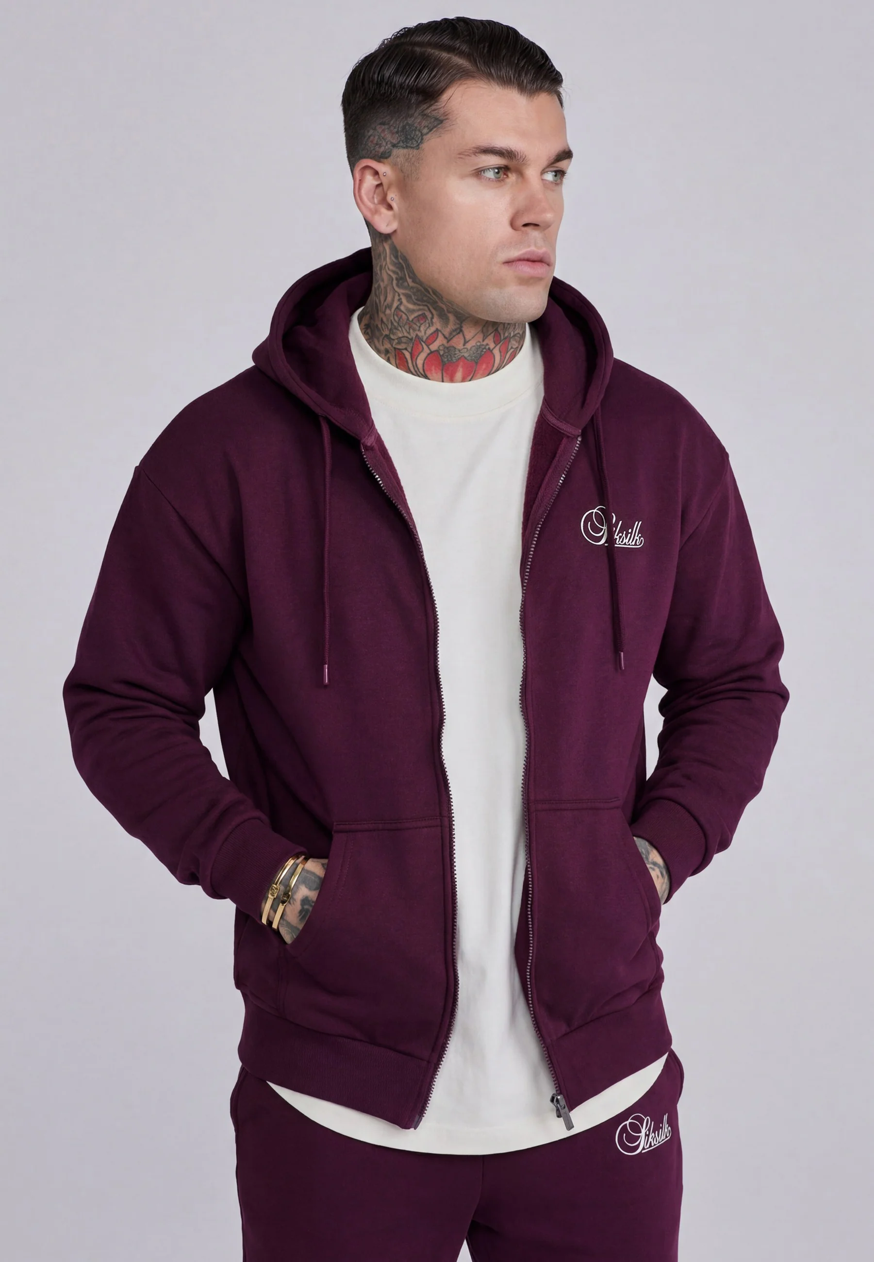 Burgundy Essentials Full Zip Hoodie