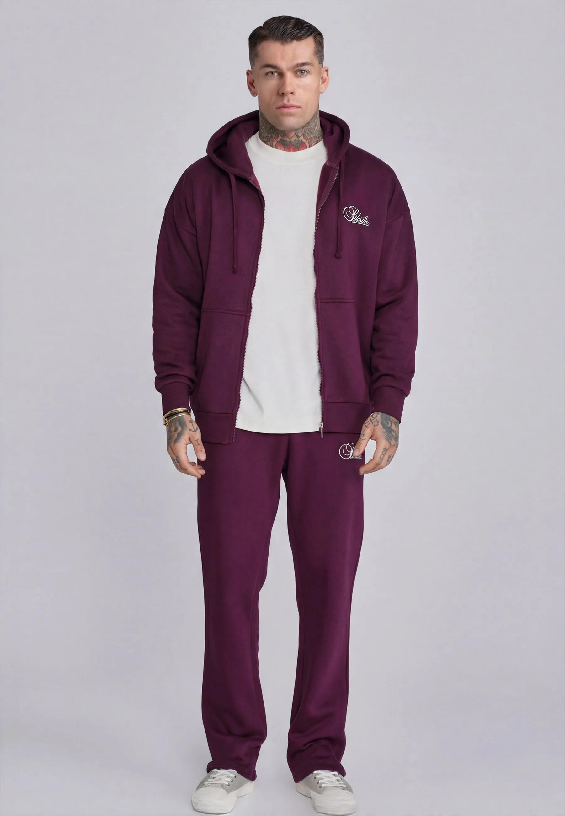 Burgundy Essentials Full Zip Hoodie - Image 3