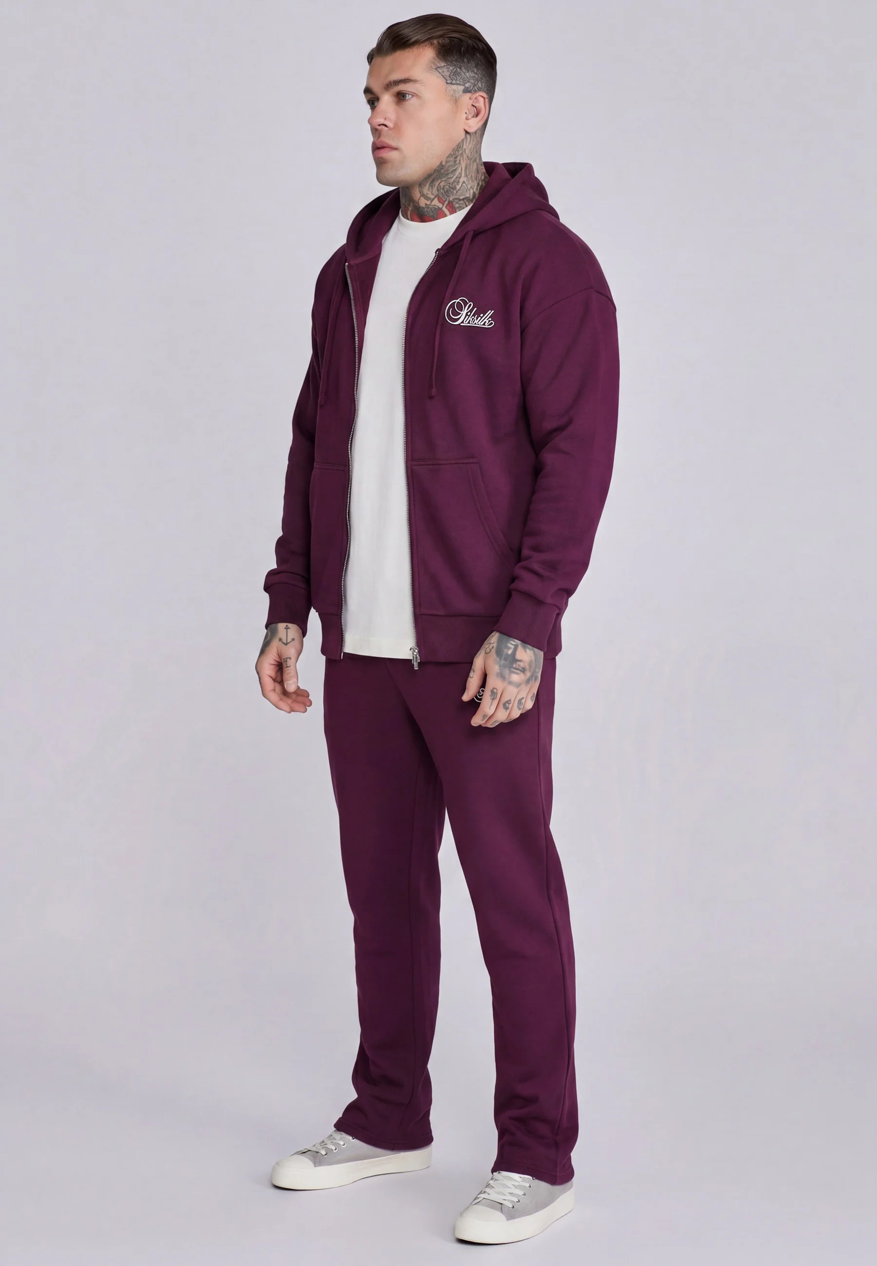 Burgundy Essentials Full Zip Hoodie - Image 4