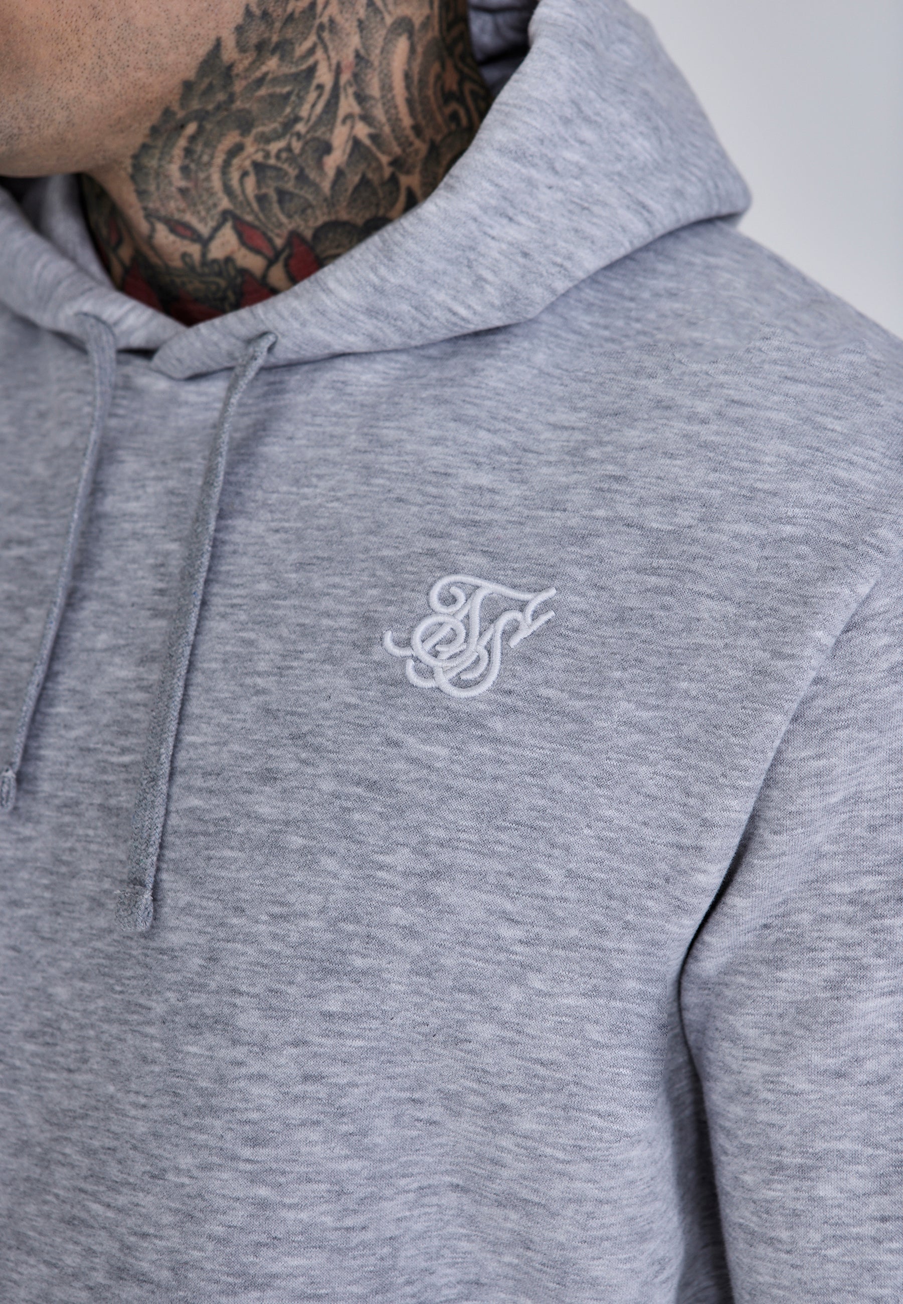 Grey Marl Essentials Hoodie - Image 2
