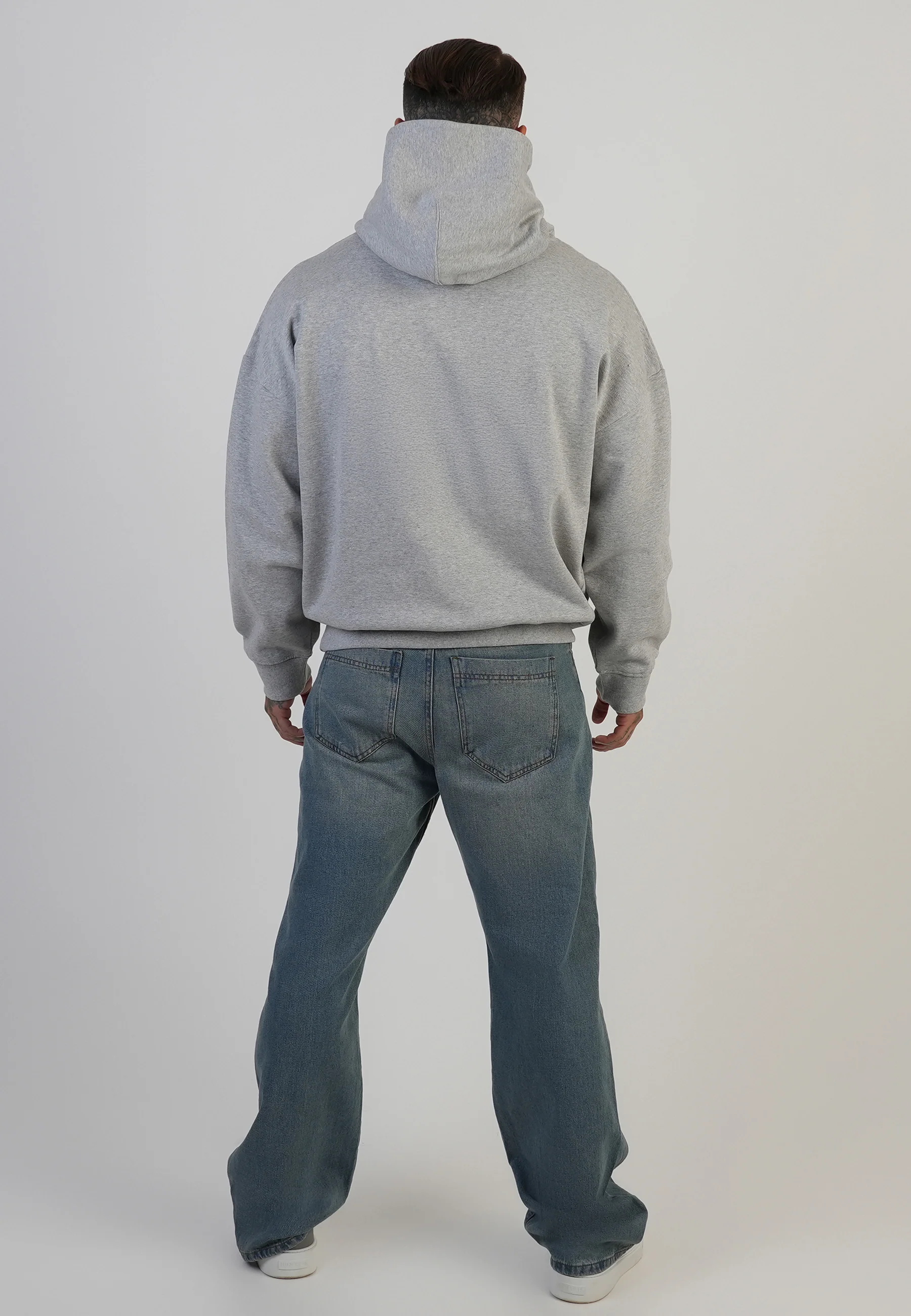 Grey Marl Essentials Hoodie - Image 5