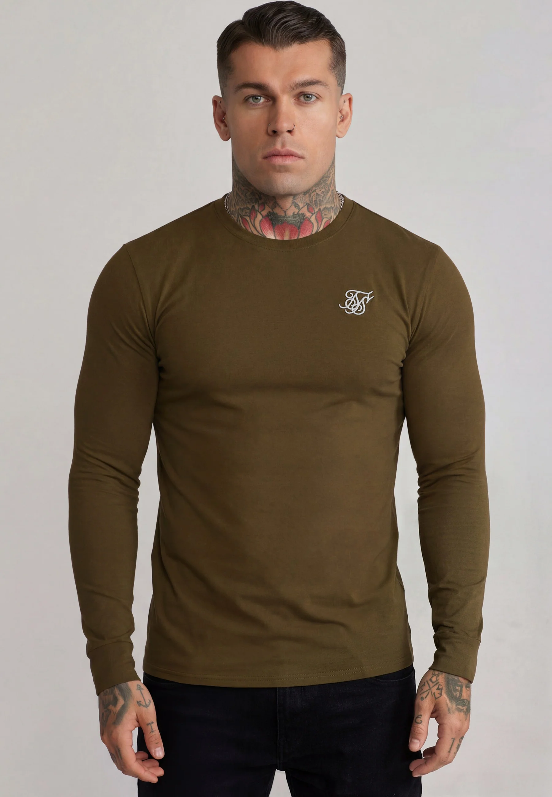 Khaki Green Essentials LS T-Shirt