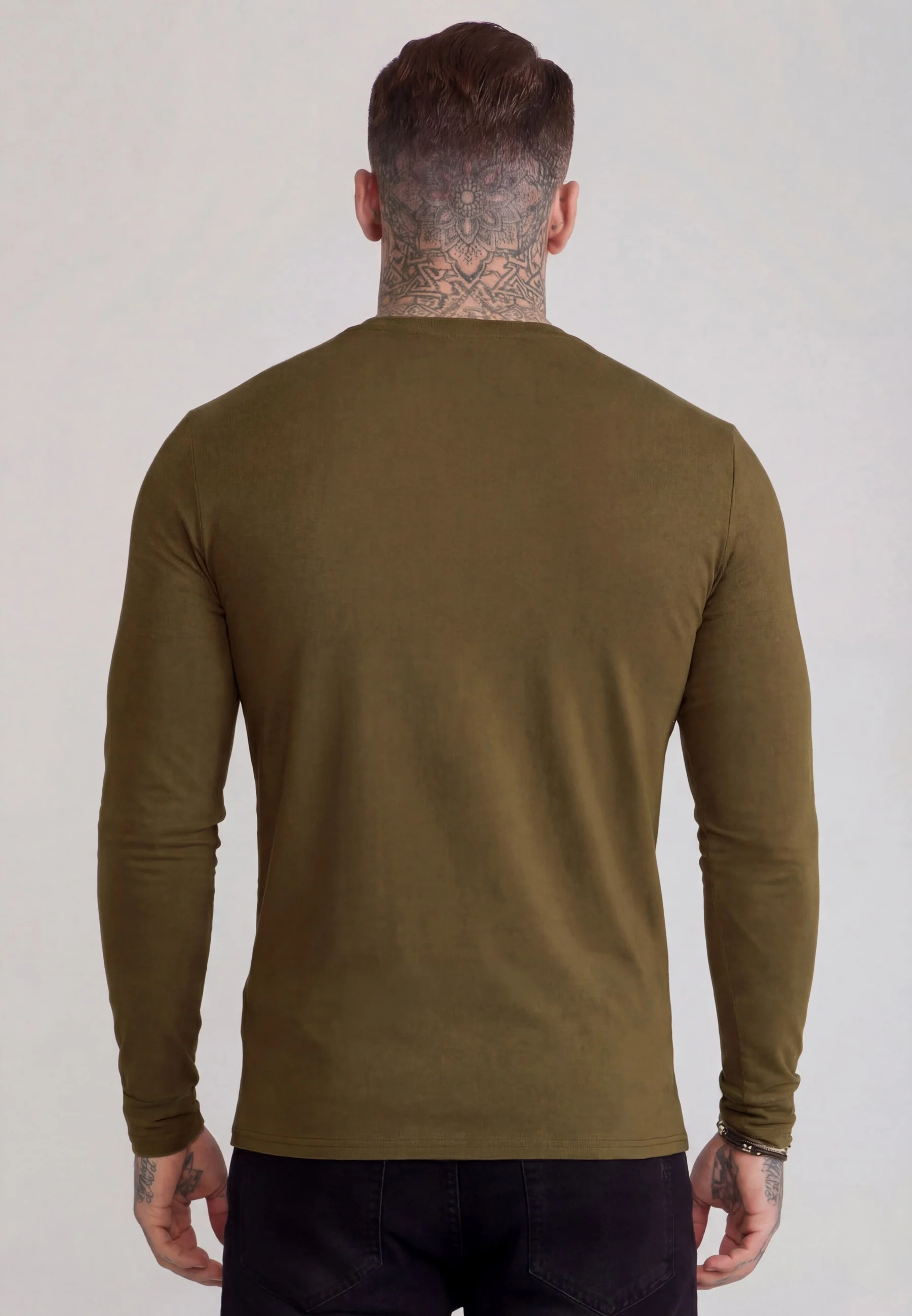 Khaki Green Essentials LS T-Shirt - Image 5