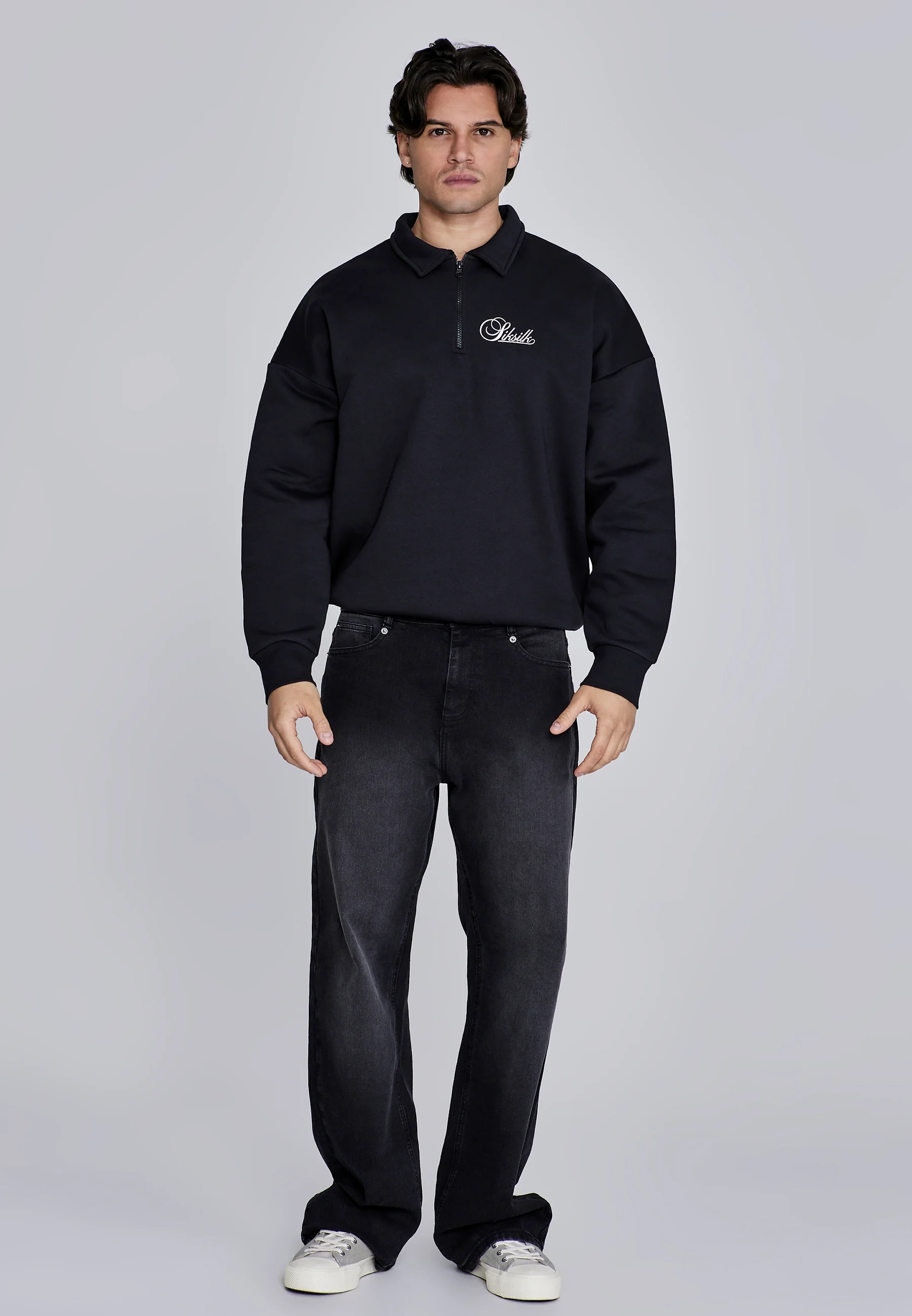 Black Essentials Polo Sweater - Image 4
