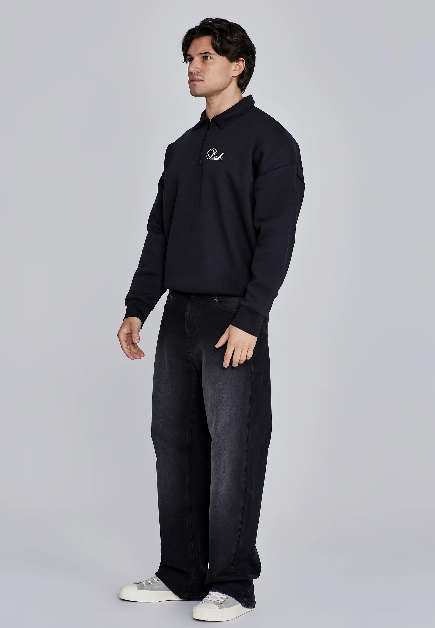 Black Essentials Polo Sweater - Image 5