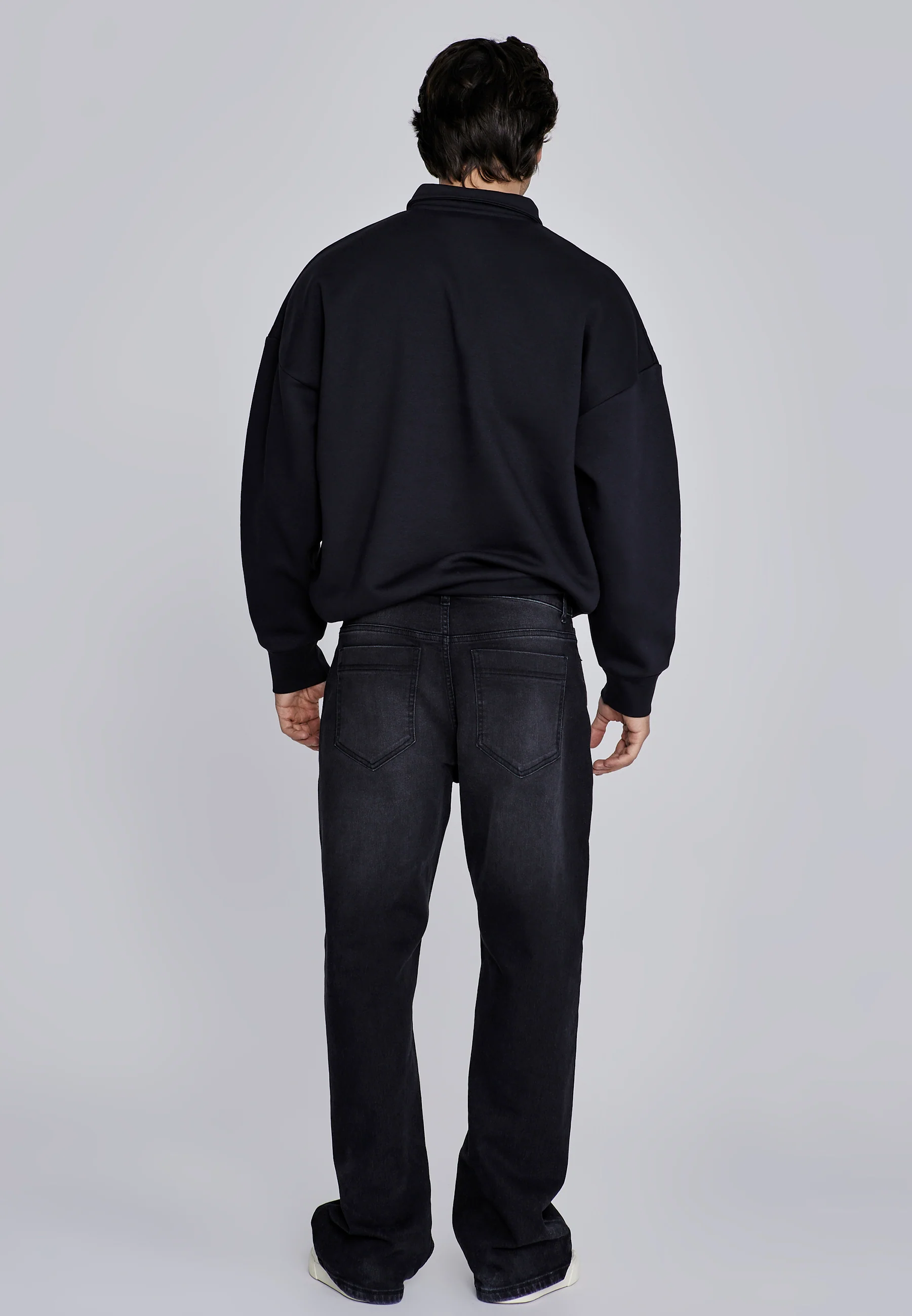 Black Essentials Polo Sweater - Image 6