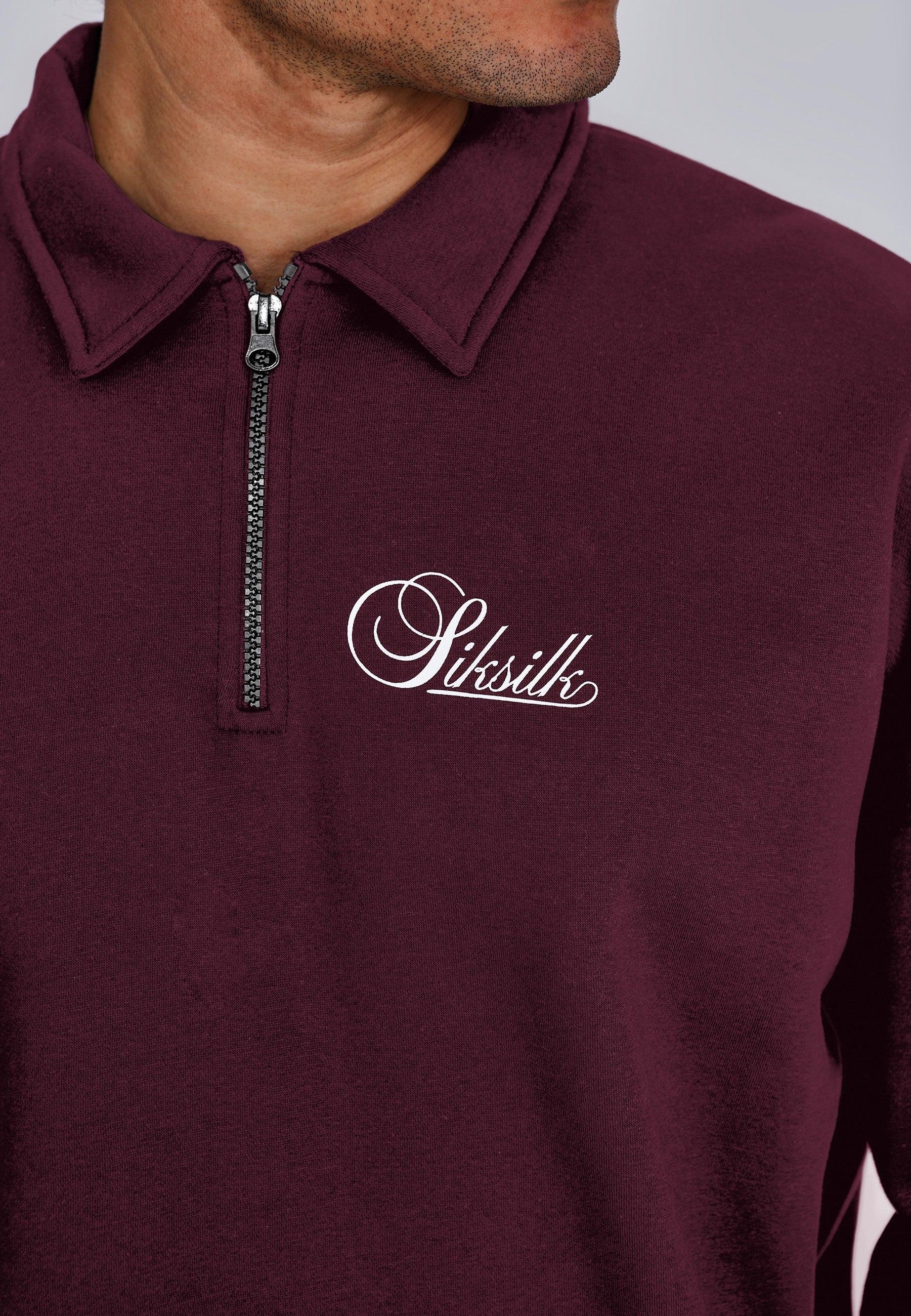 Burgundy Essentials Polo Sweater - Image 2
