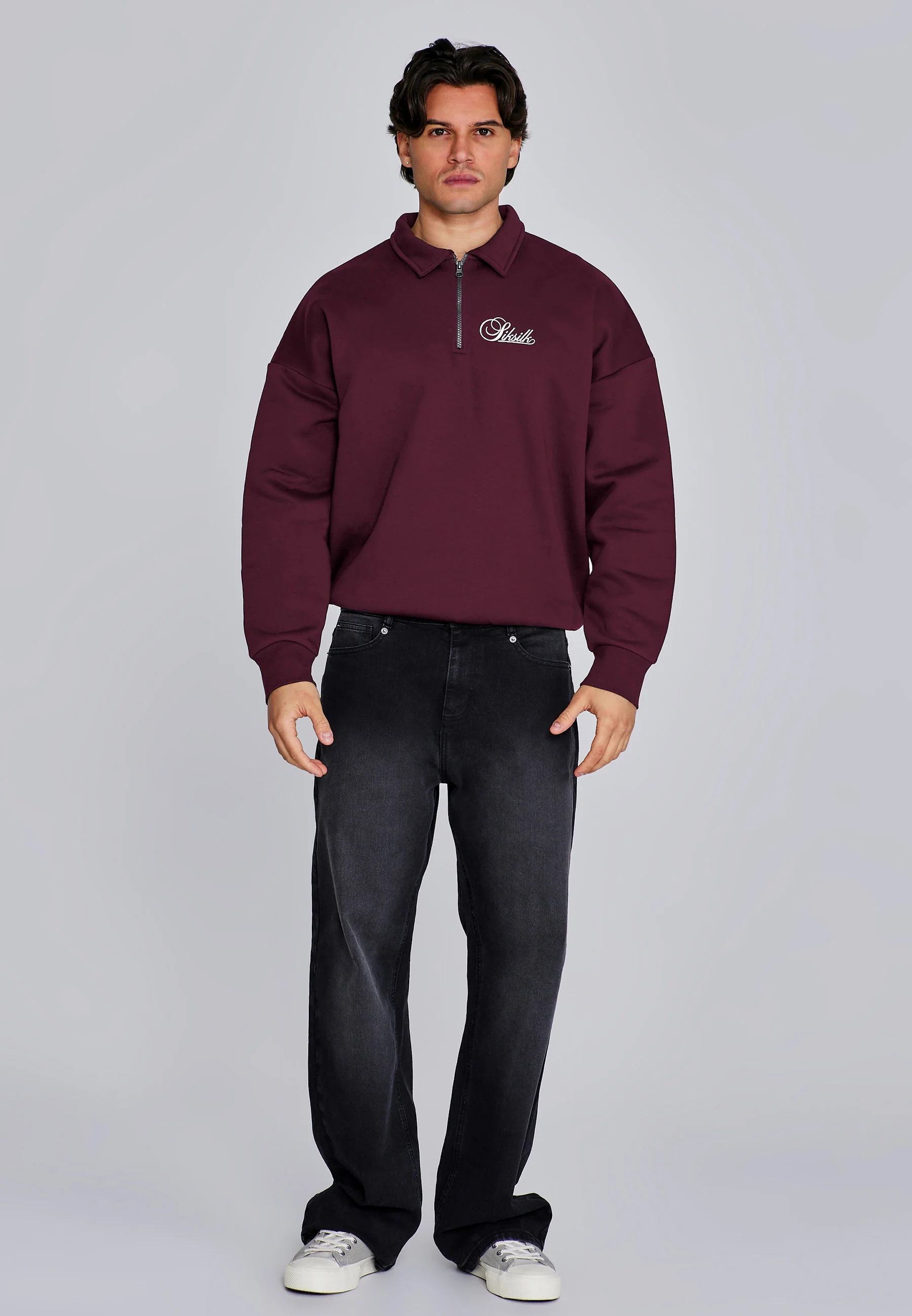 Burgundy Essentials Polo Sweater - Image 3
