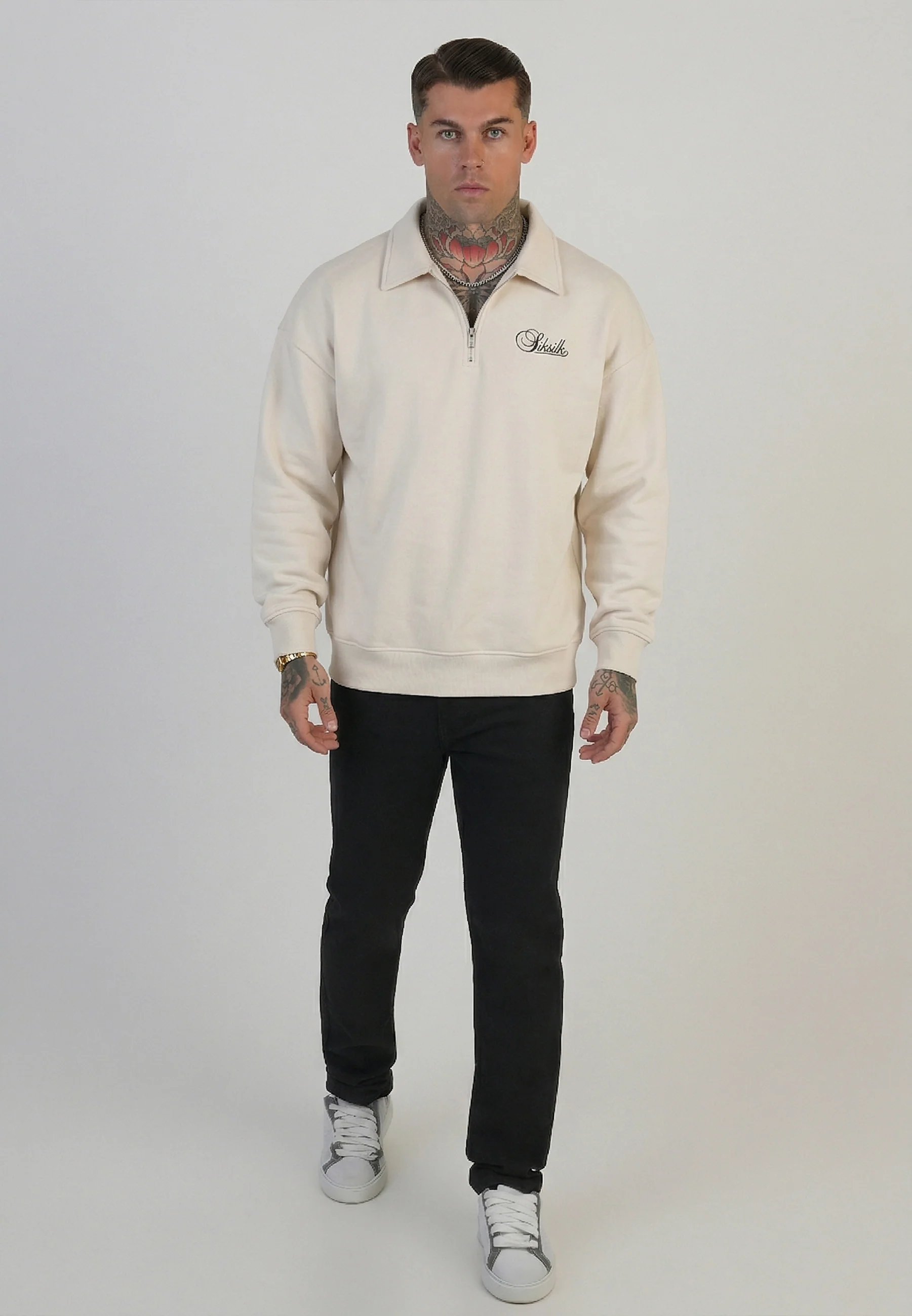 Ecru Essentials Polo Sweater - Image 3