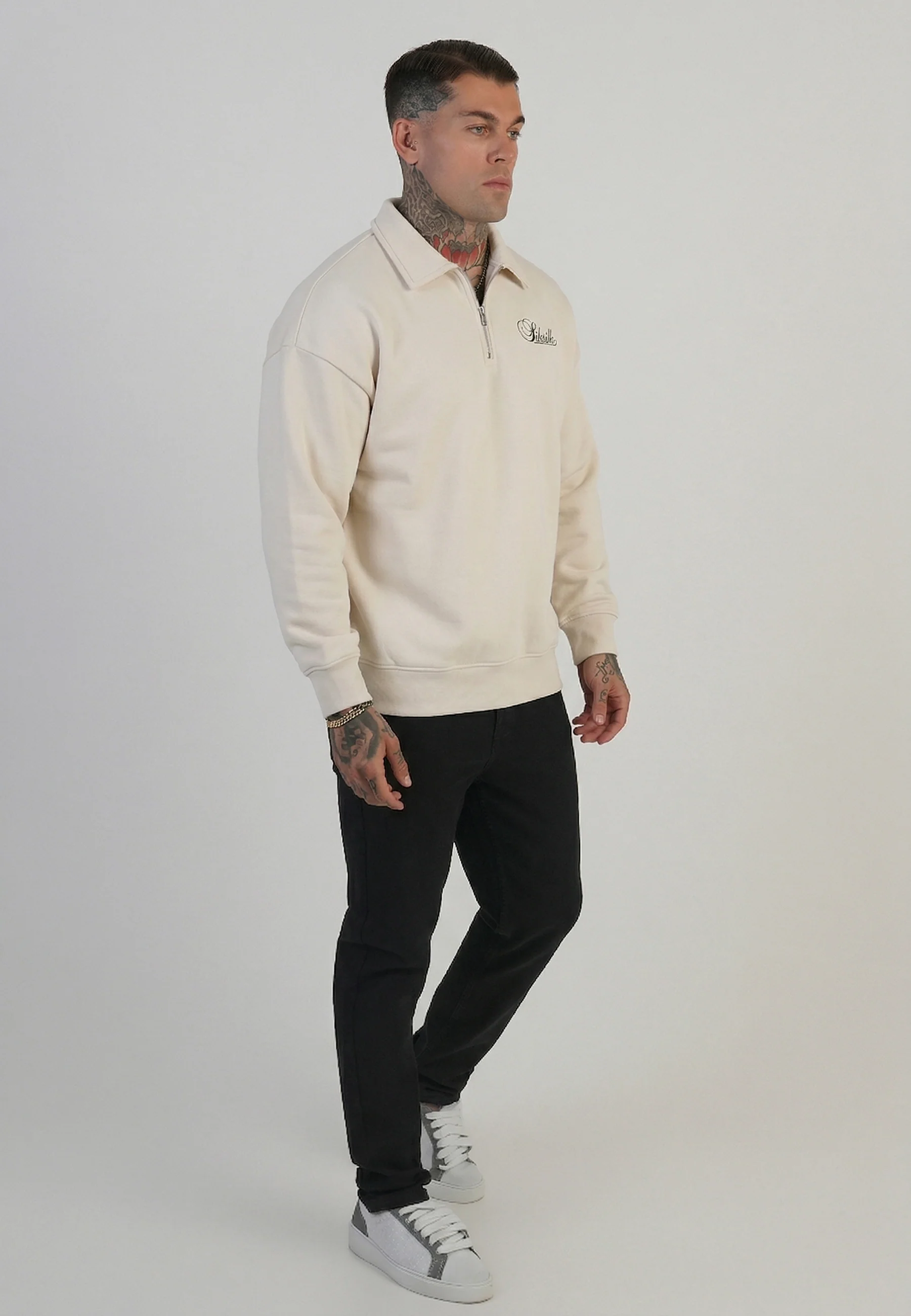 Ecru Essentials Polo Sweater - Image 4