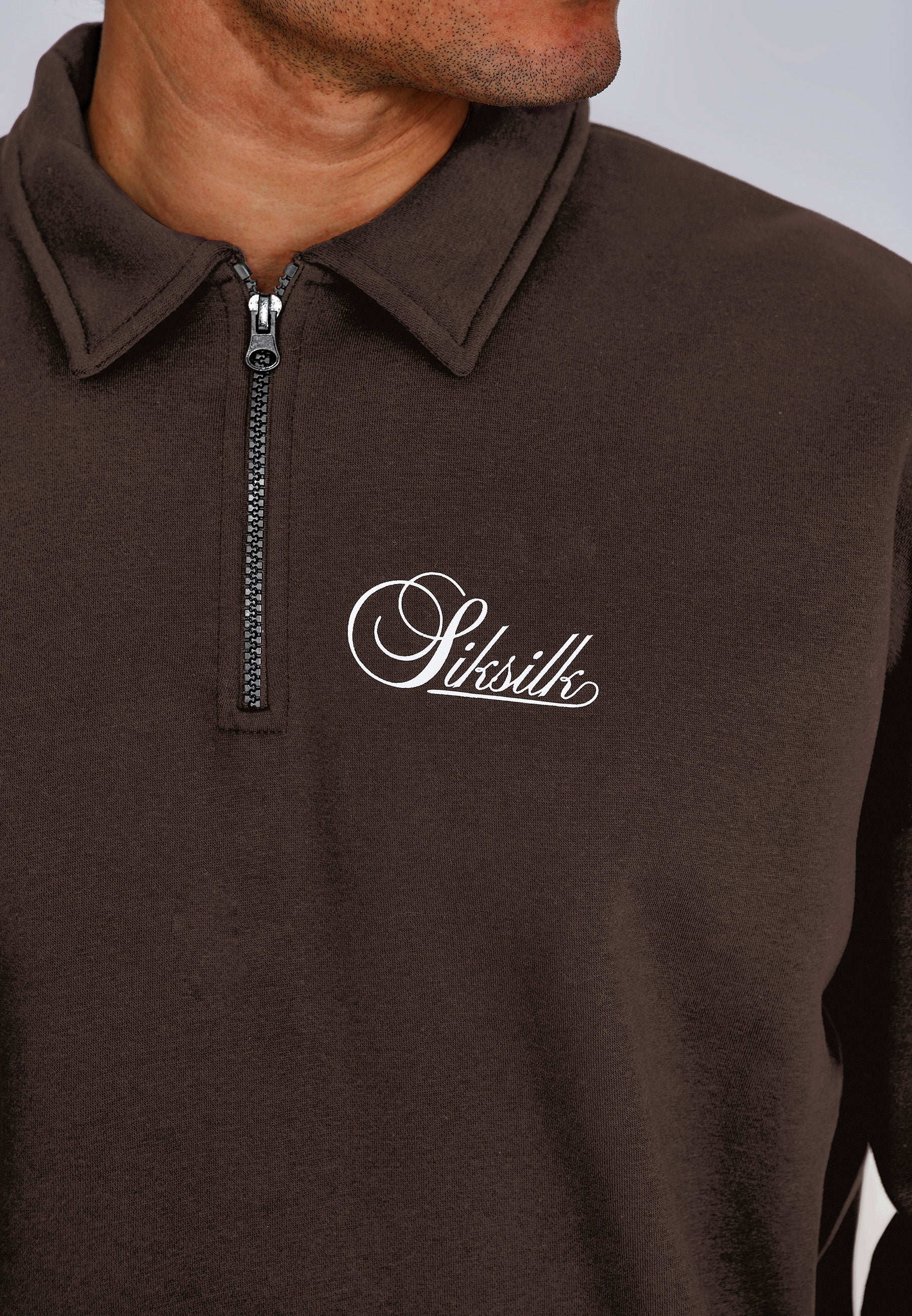 Brown Essentials Polo Sweater - Image 2