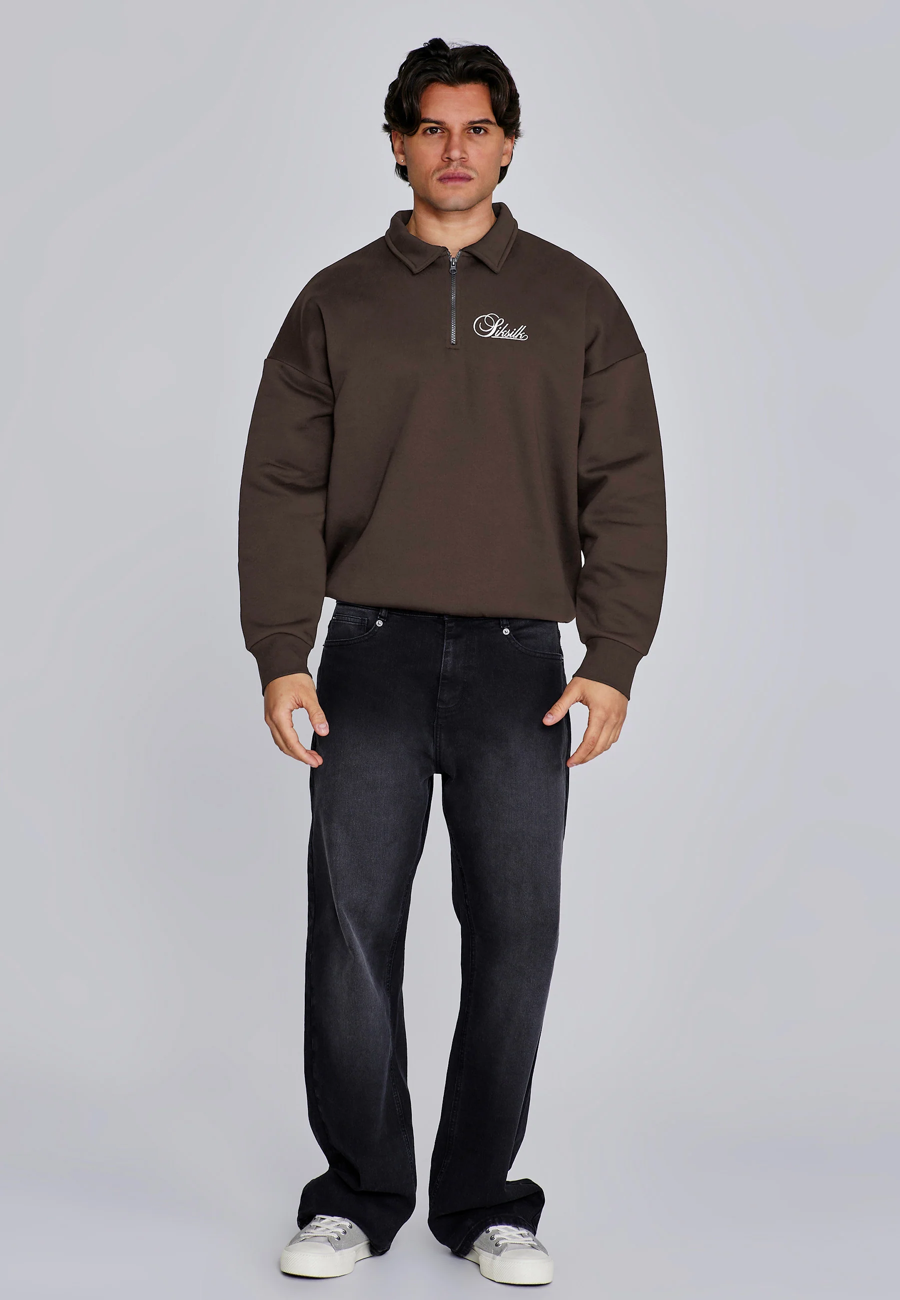 Brown Essentials Polo Sweater - Image 3