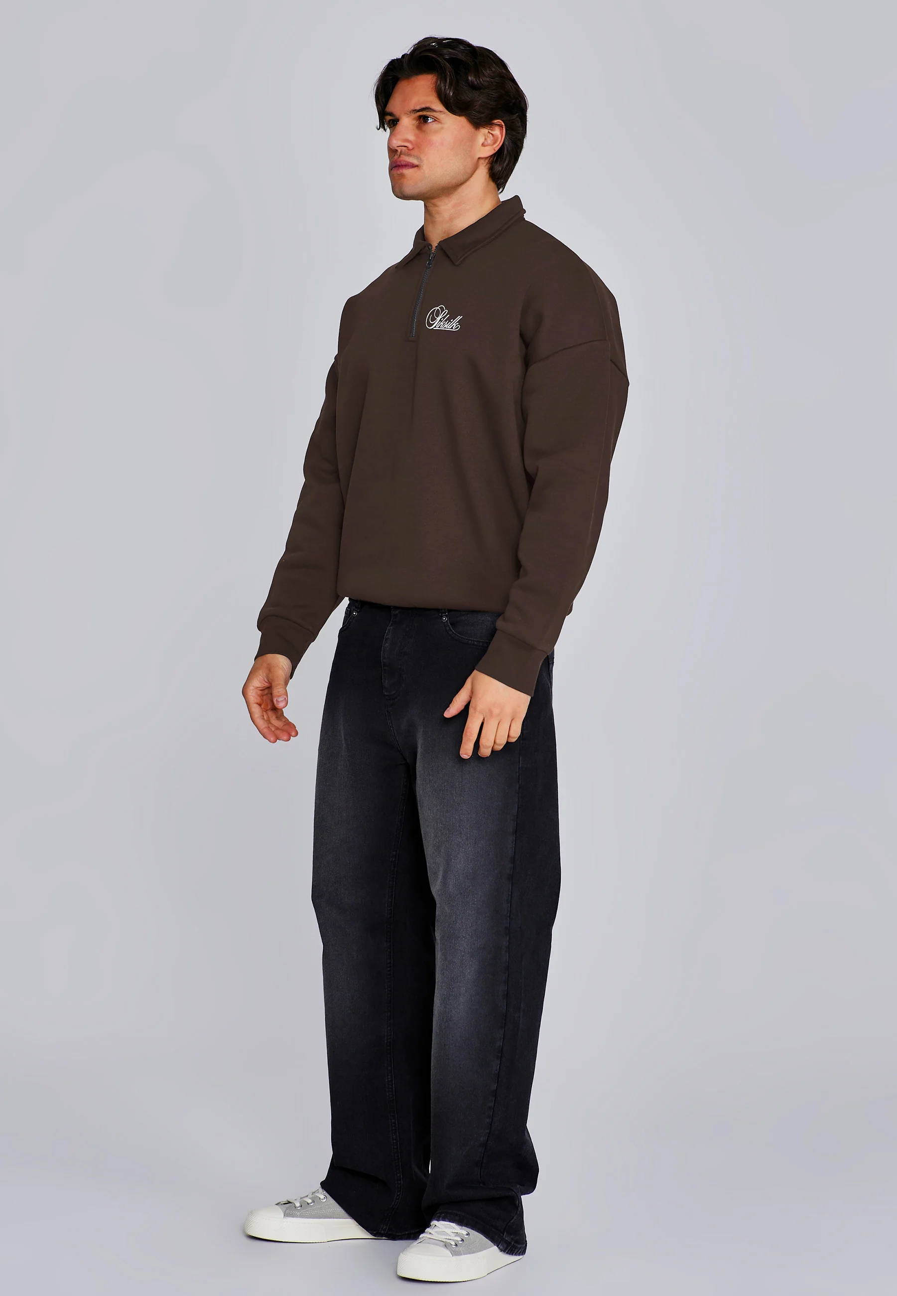 Brown Essentials Polo Sweater - Image 4