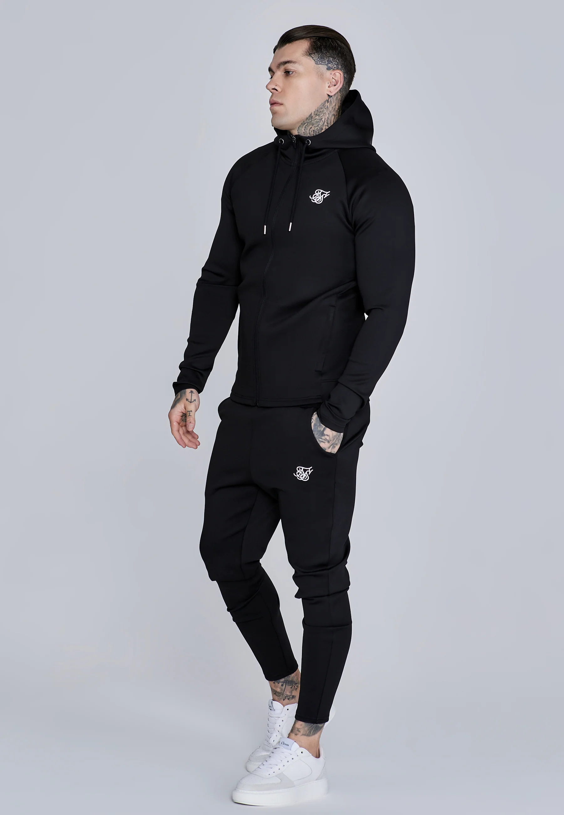 Black Essentials Poly Full Zip Hoodie - Image 4