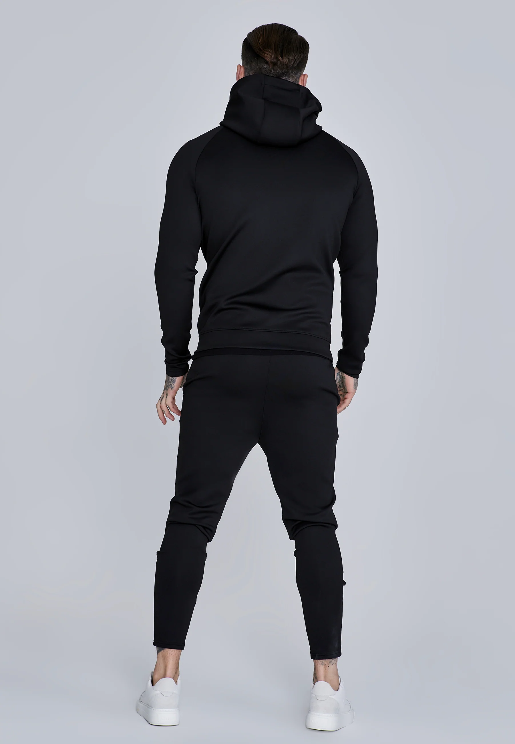 Black Essentials Poly Full Zip Hoodie - Image 5