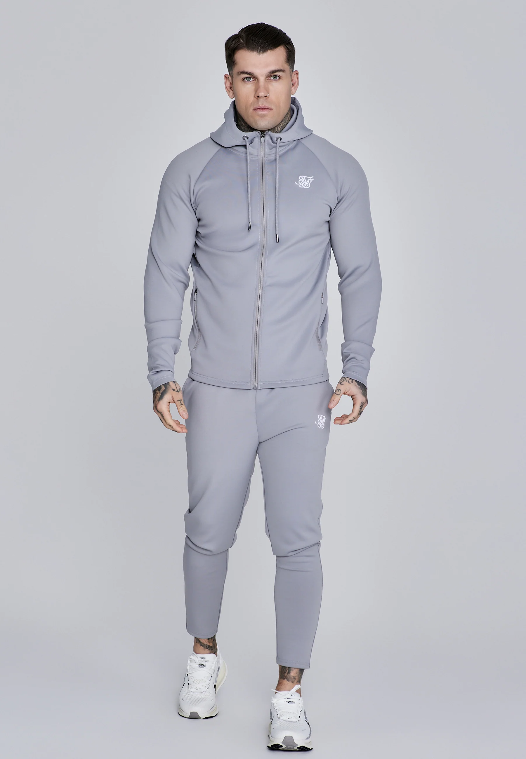 Grey Essentials Poly Full Zip Hoodie - Image 3