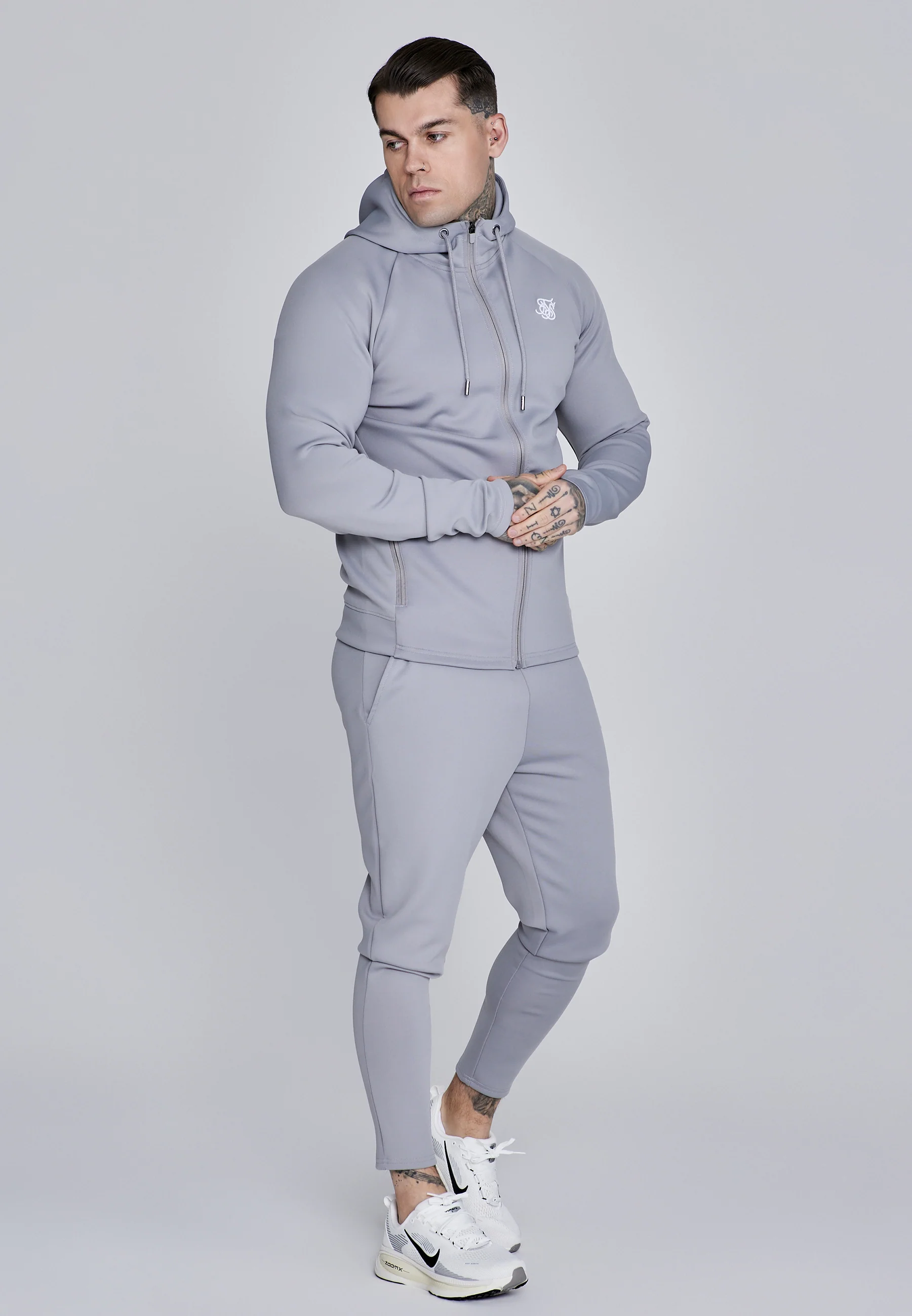 Grey Essentials Poly Full Zip Hoodie - Image 4