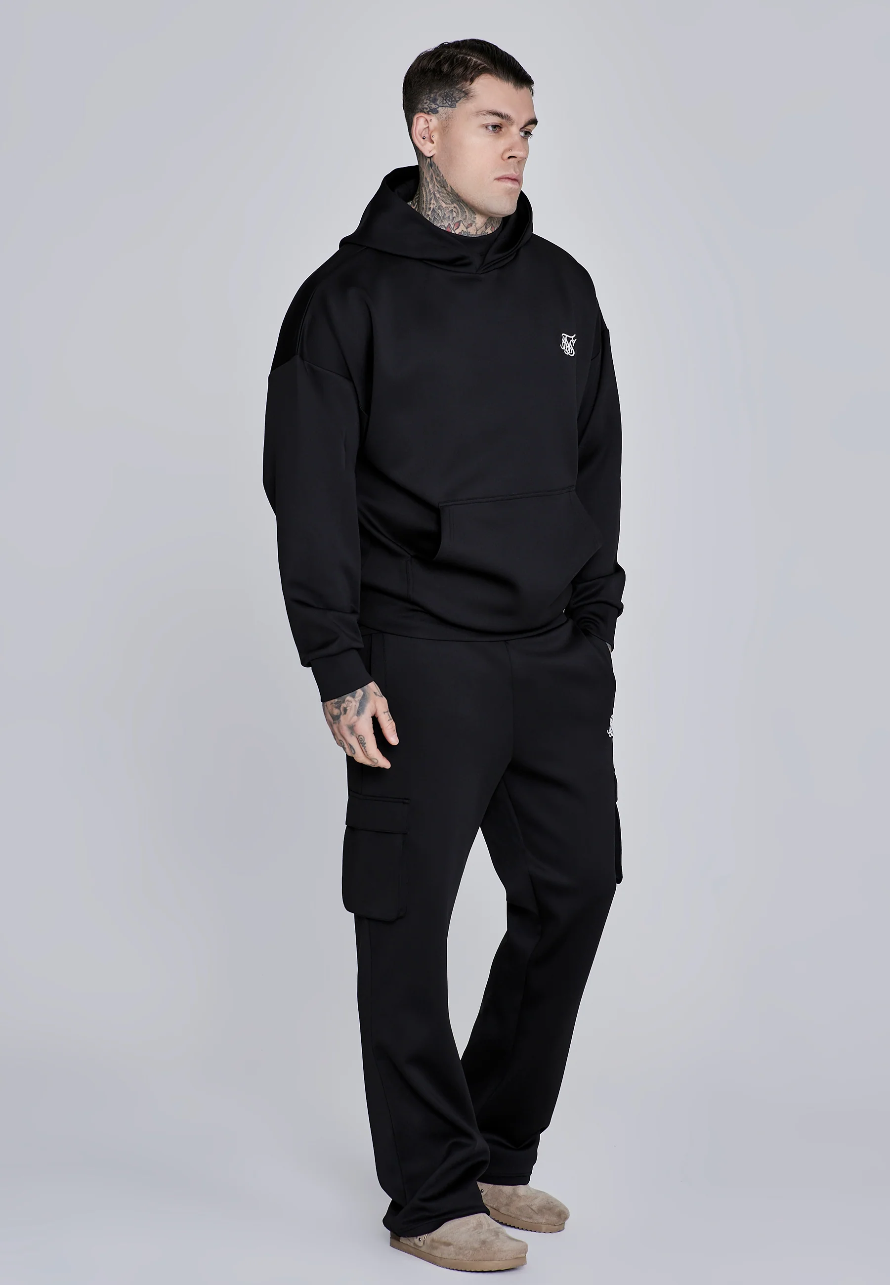 Black Essentials Poly Hoodie - Image 4