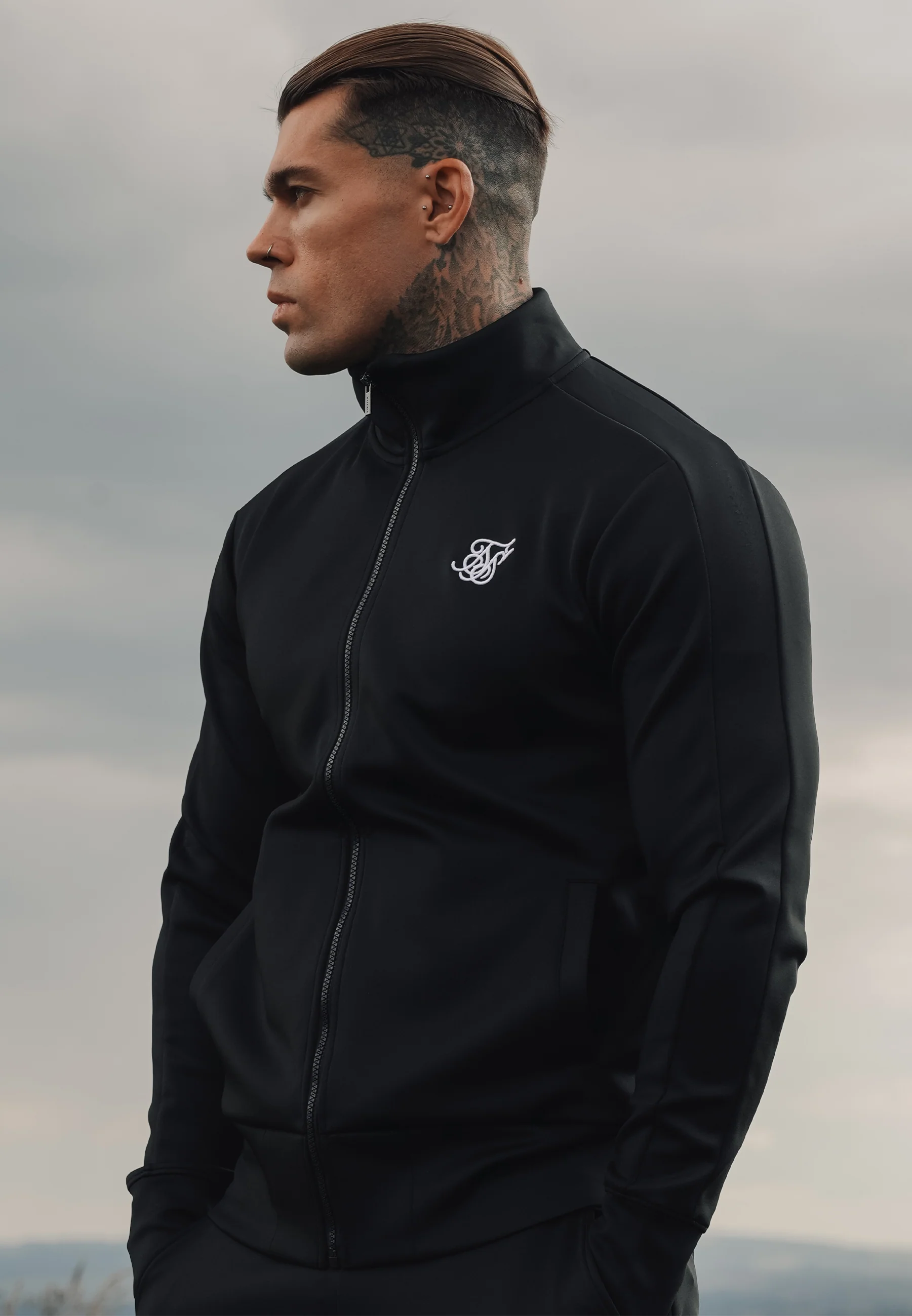 Black Essentials Poly Track Top - Image 6