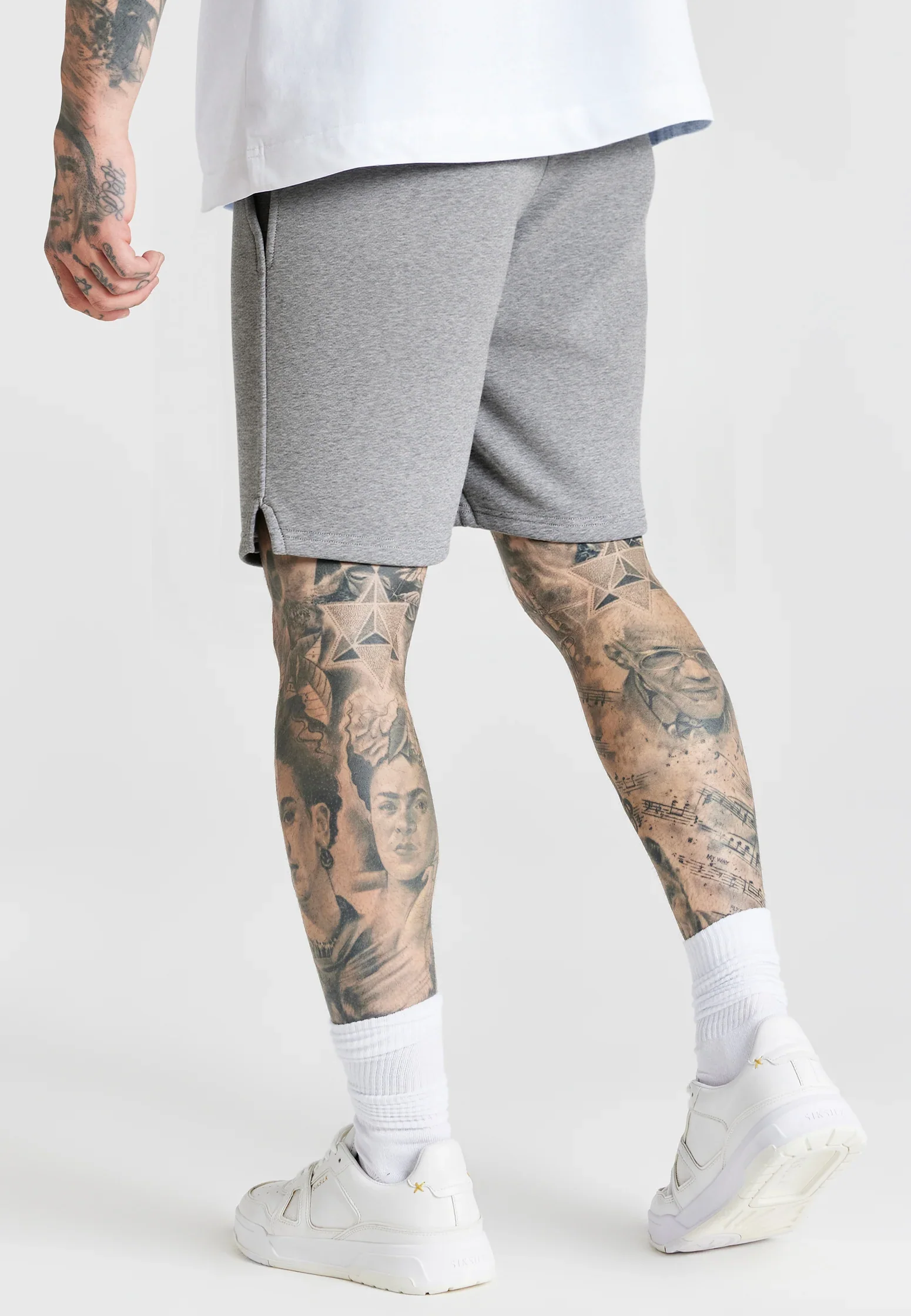 Grey Marl Essentials Shorts - Image 4
