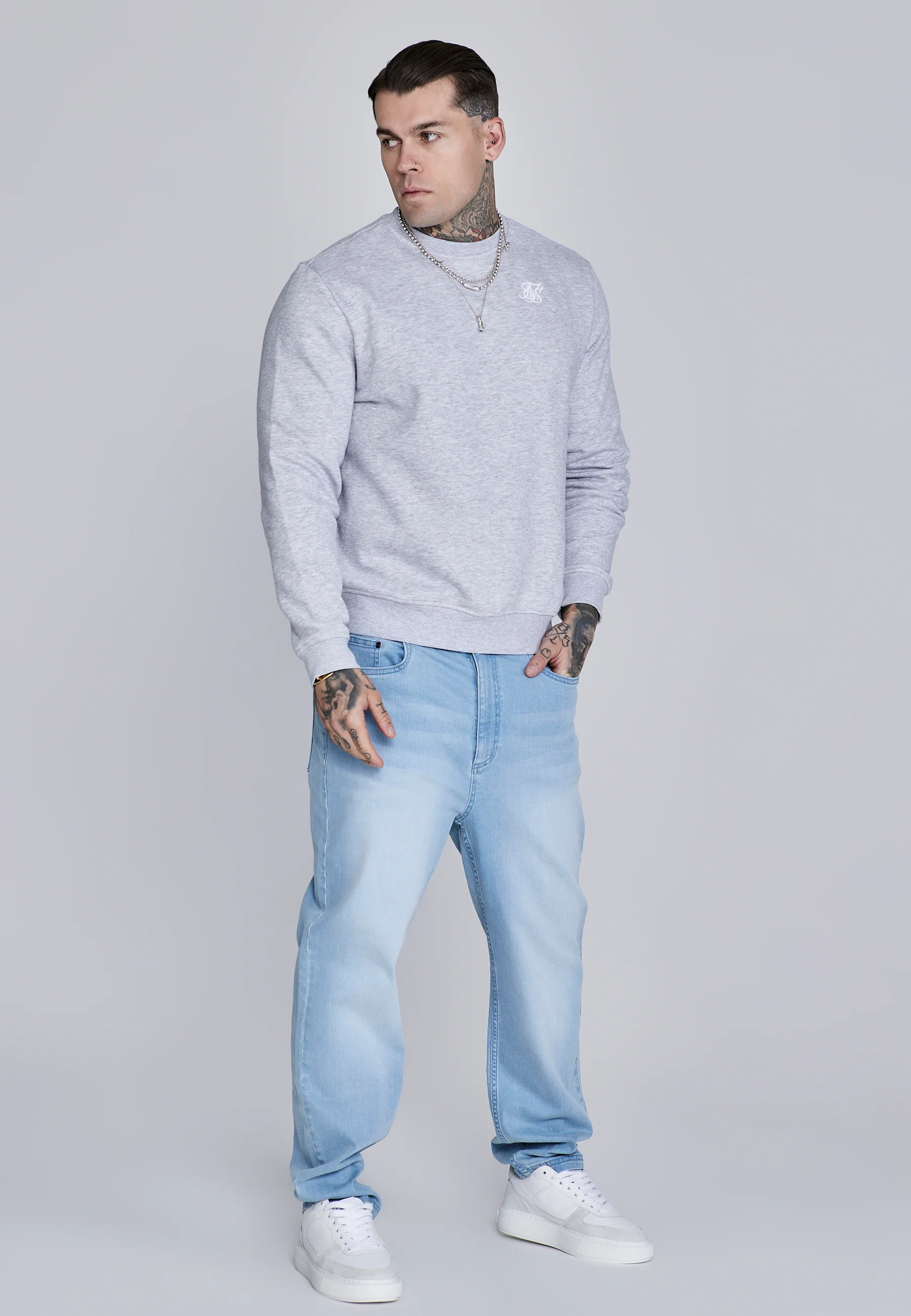 Grey Marl Essentials Sweater - Image 4