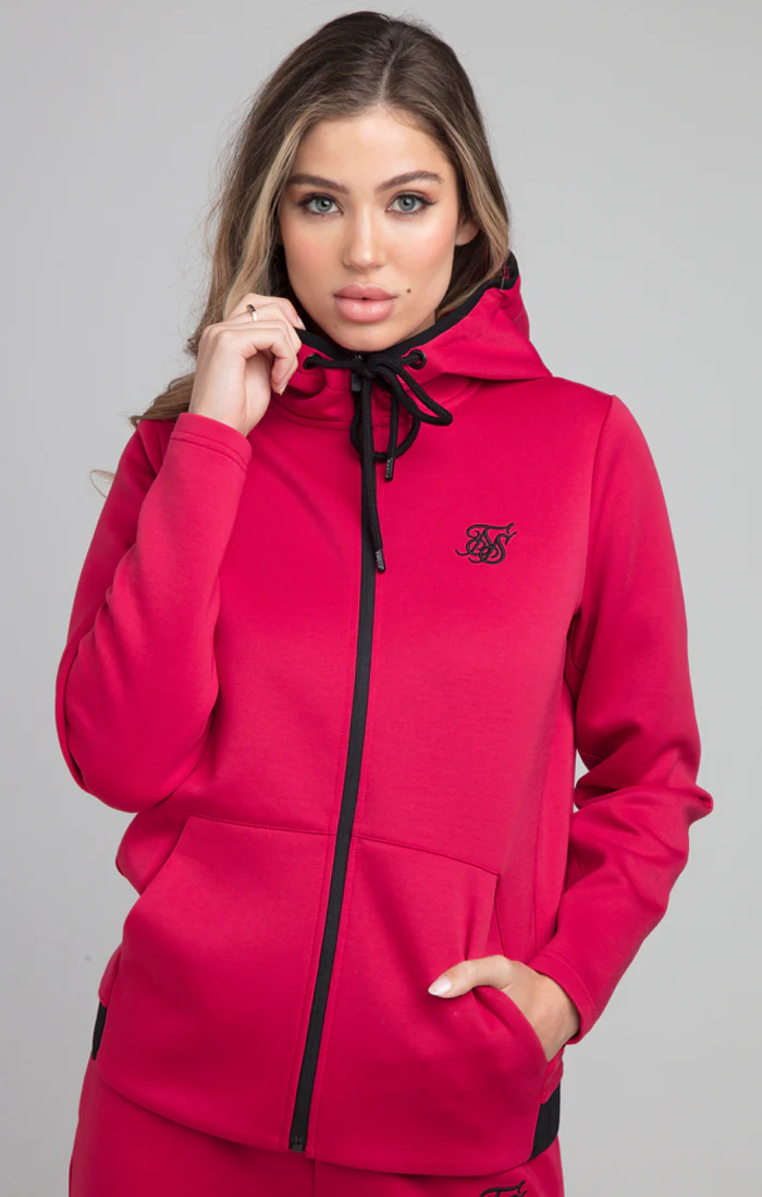 SikSilk Exhibit Athlete Track Jacket - Pink