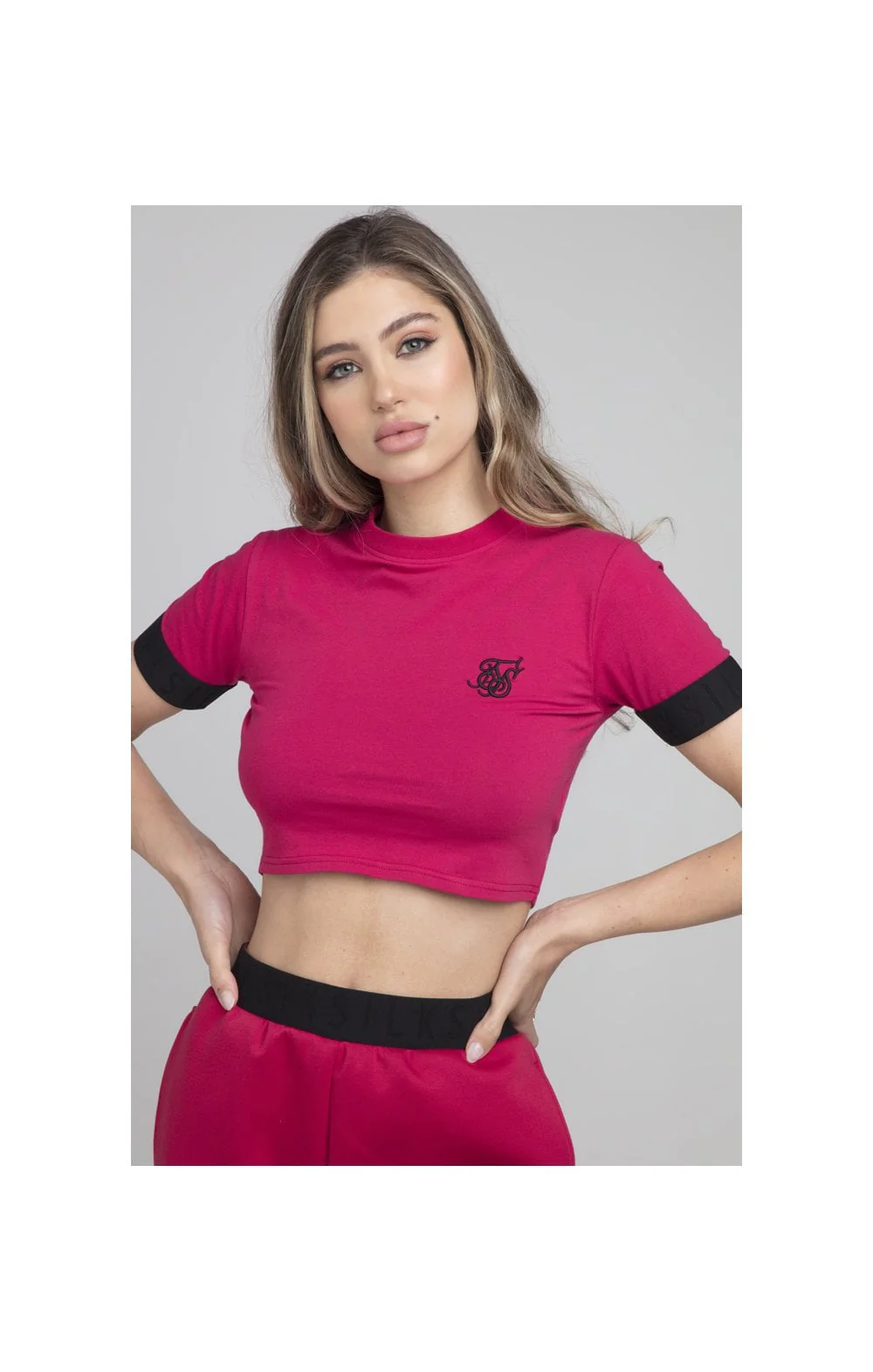 SikSilk Exhibit Crop Tee - Pink