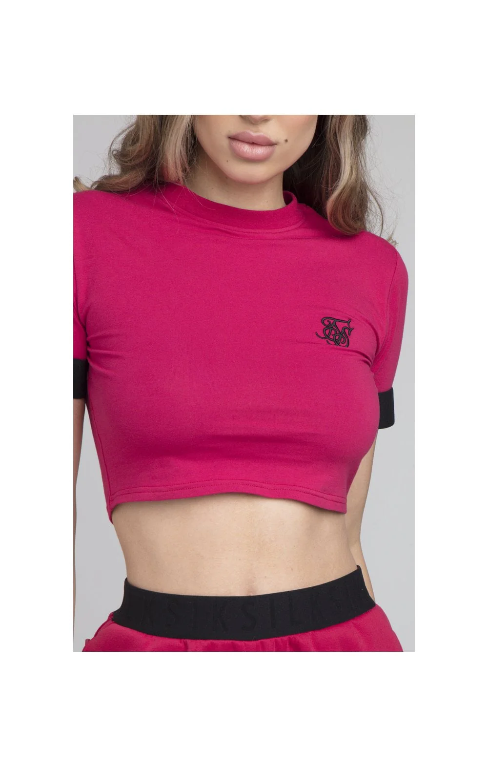 SikSilk Exhibit Crop Tee - Pink - Image 2