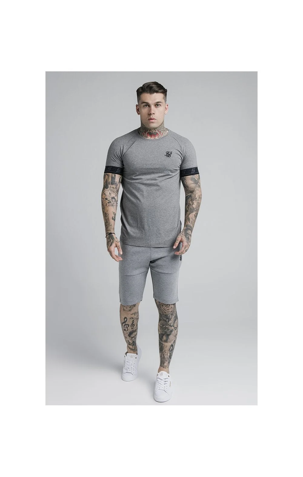 SikSilk Exhibit Function Shorts - Grey Marl - Image 6