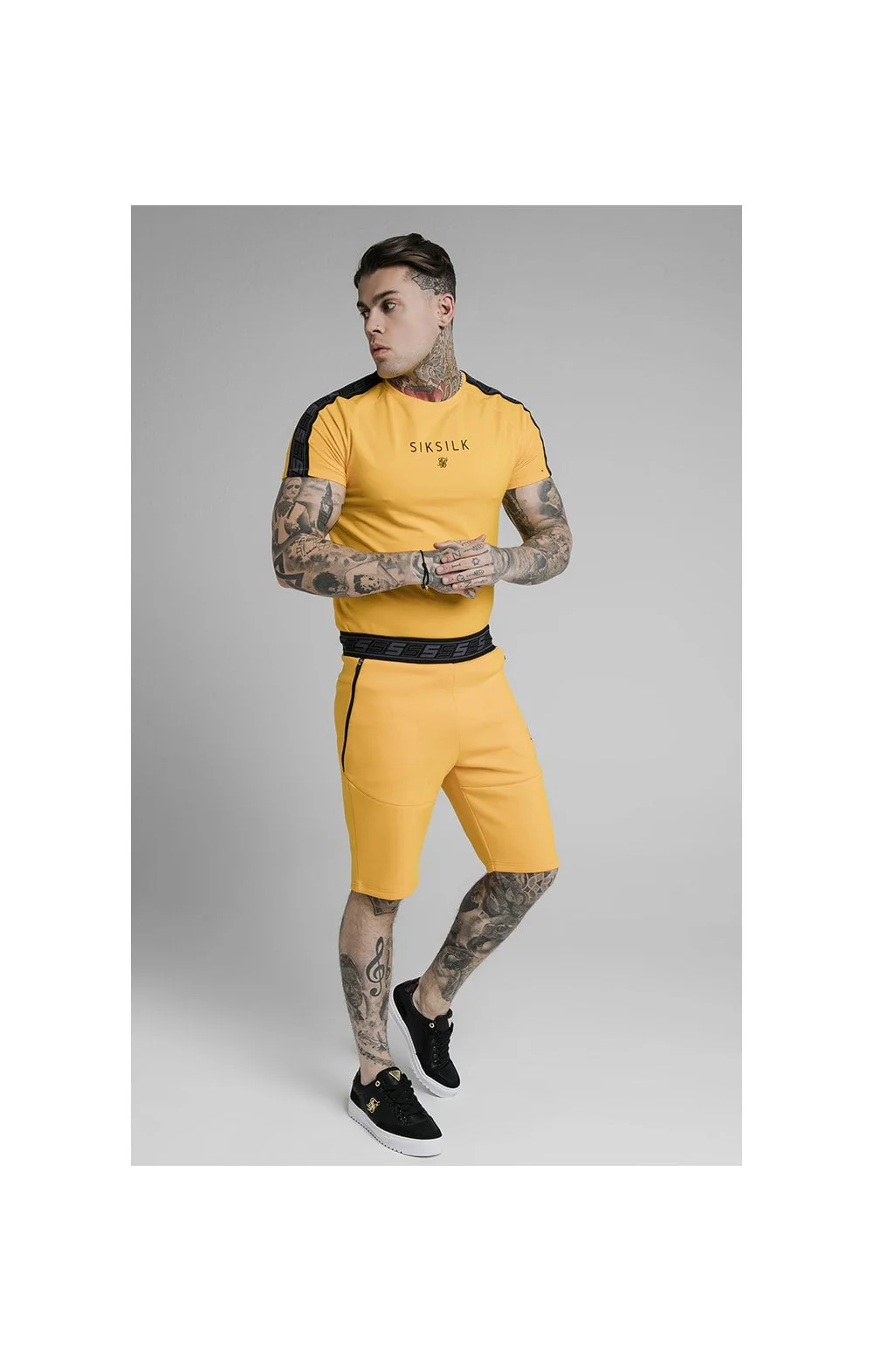 SikSilk Exhibit Function Shorts - Yellow - Image 3