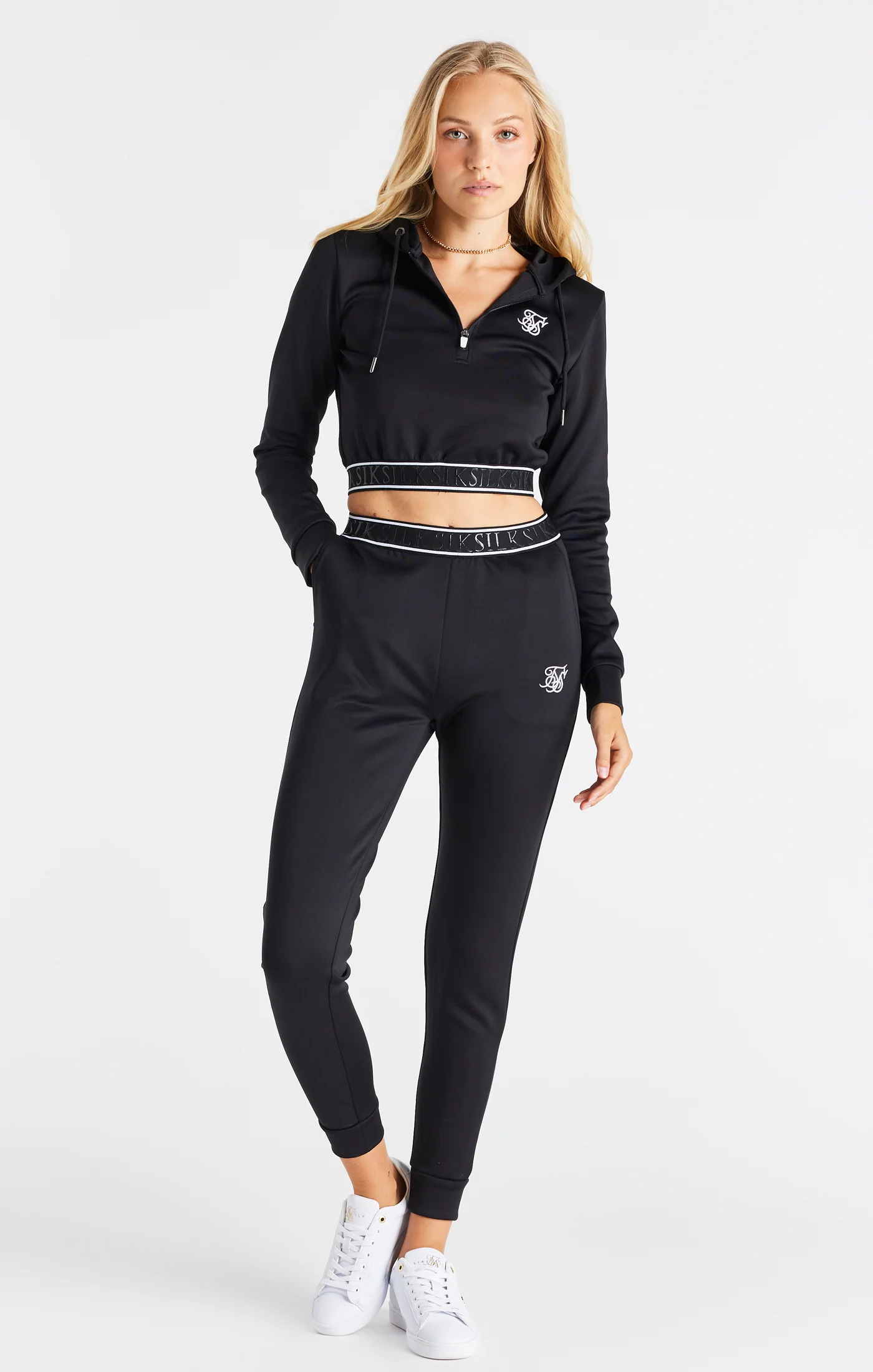 Black Tape Cropped Track Top - Image 3