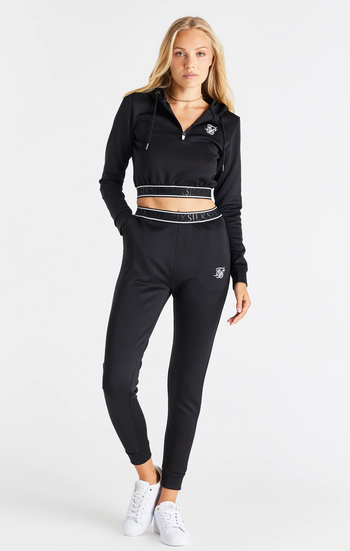 SikSilk Exhibit Luxe Tracksuit Bottoms - Black - Image 4