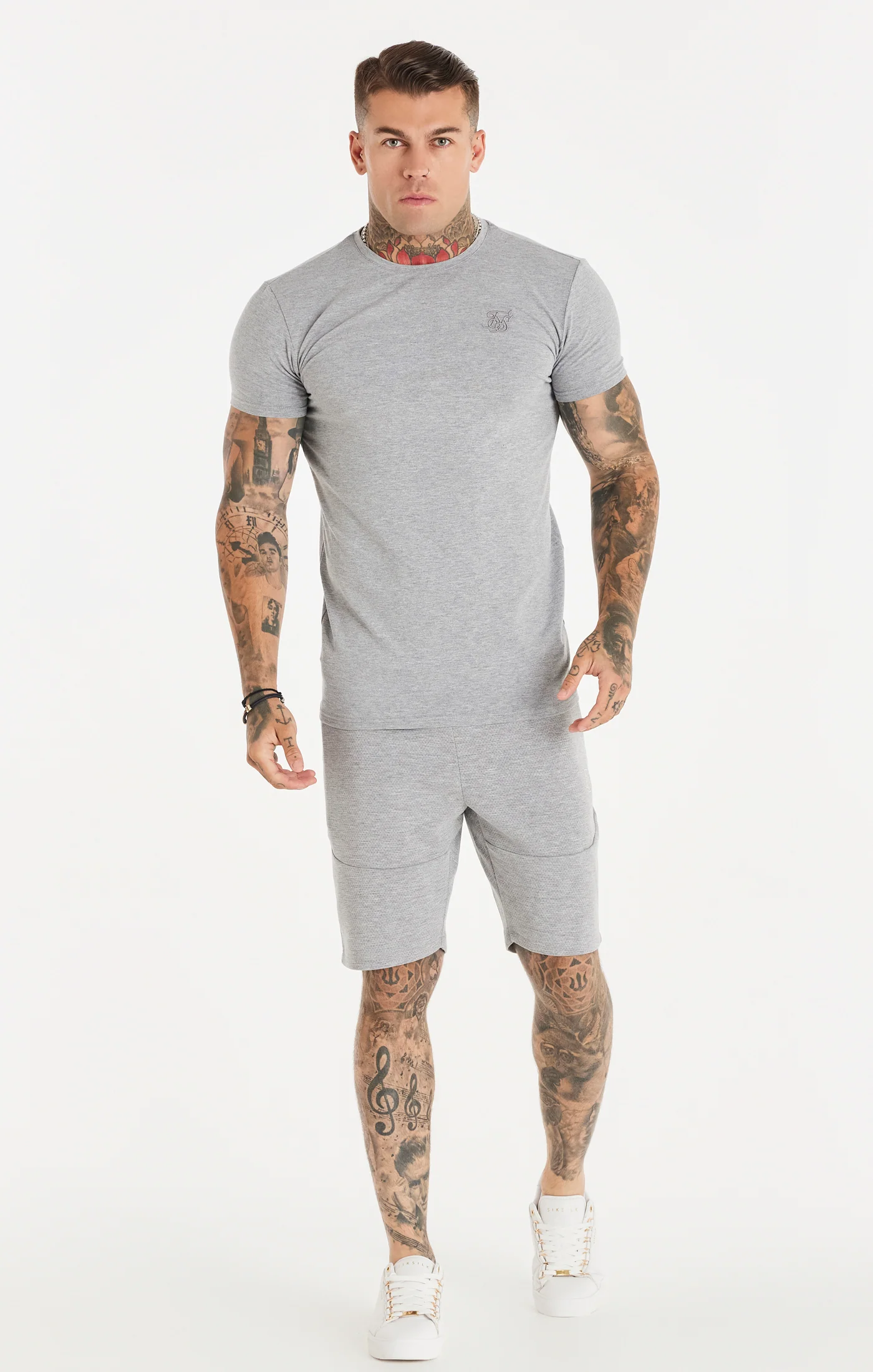 Grey Textured Fitted Short - Image 5