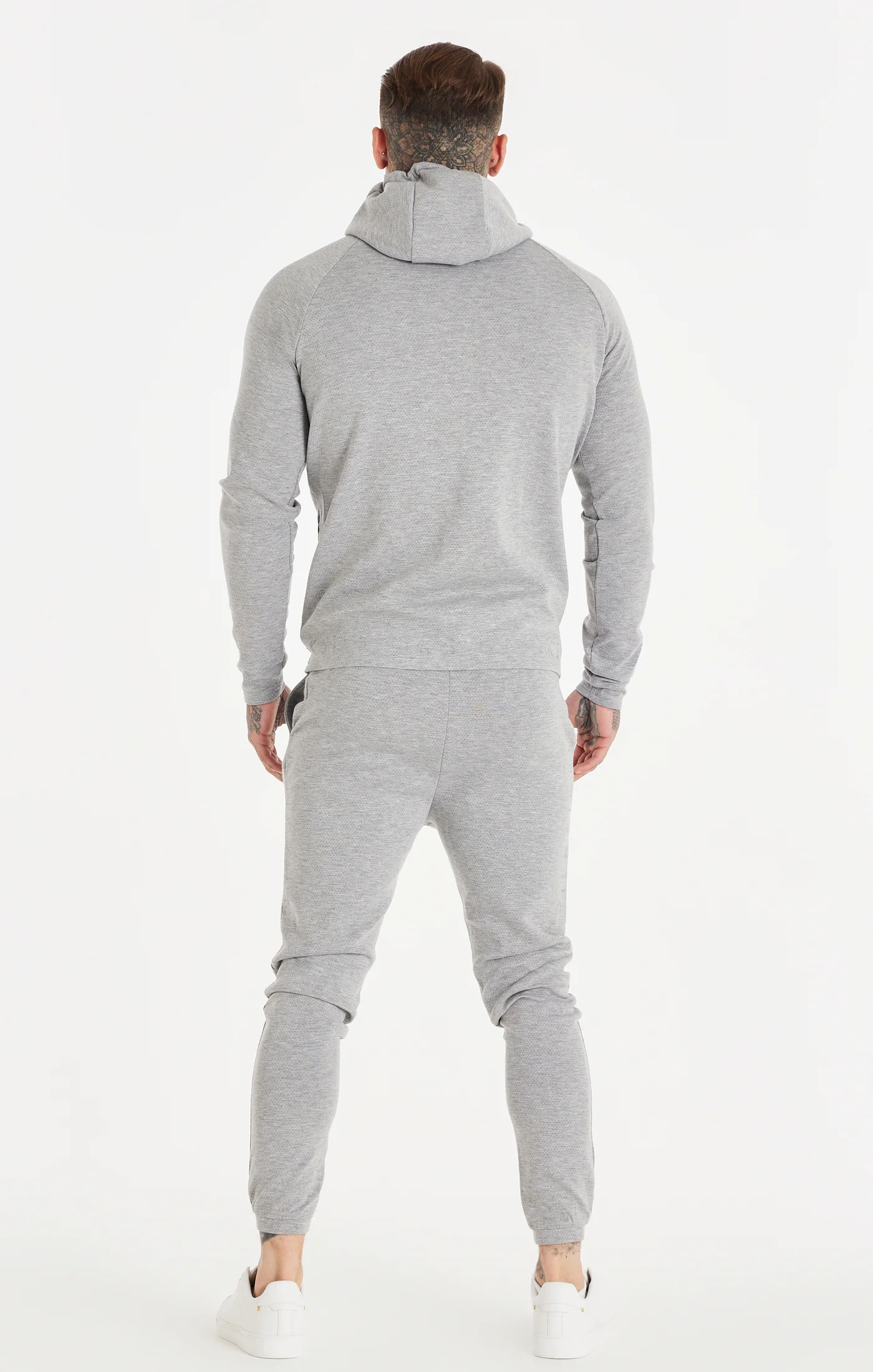 Grey Textured Fitted Pant - Image 7