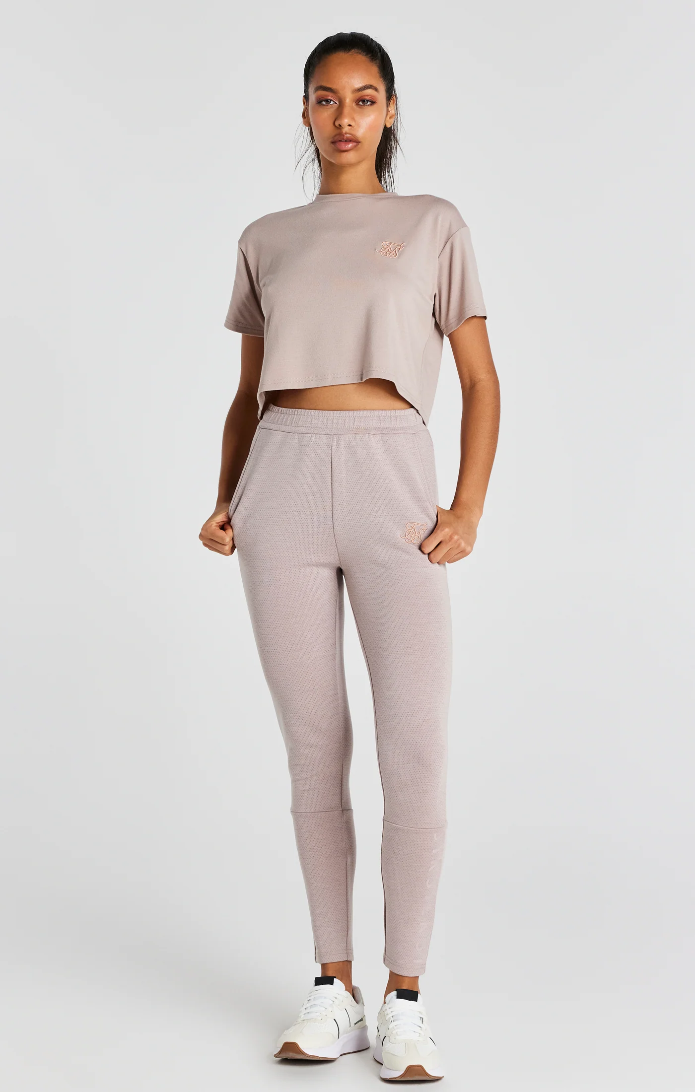 SikSilk Exhibit Premium Track Pants - Washed Pink - Image 3