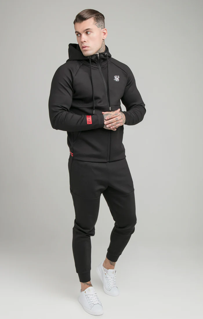 Black Exhibit Zip Through Hoodie - Image 2
