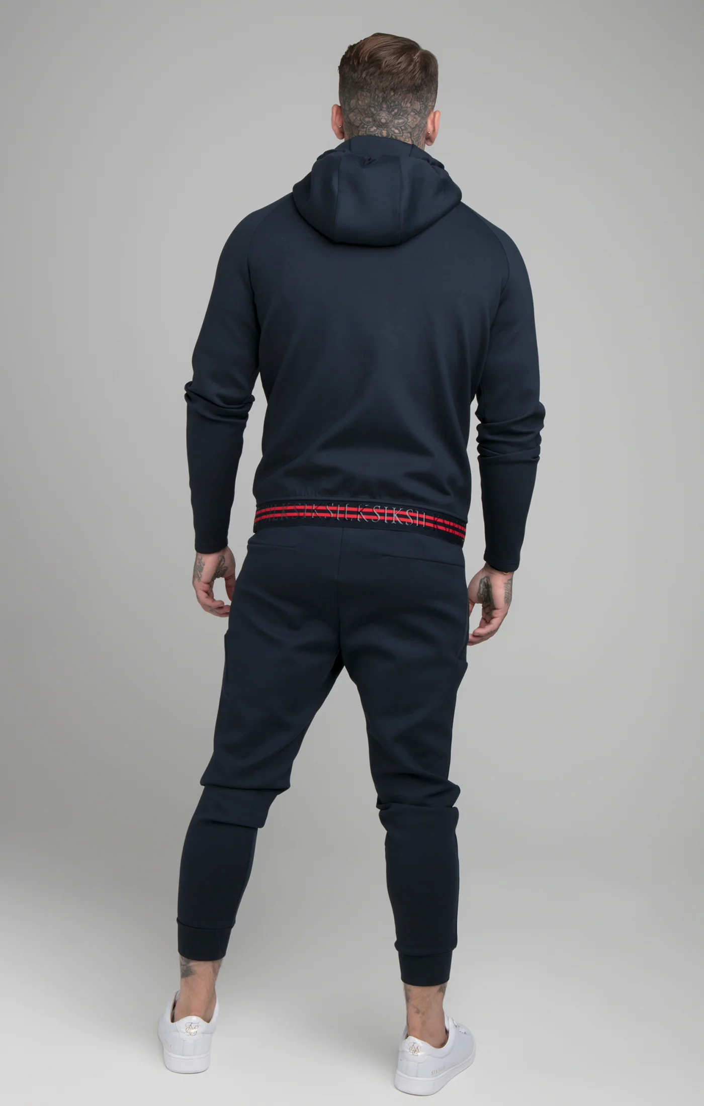 Navy Exhibit Zip Through Hoodie - Image 5