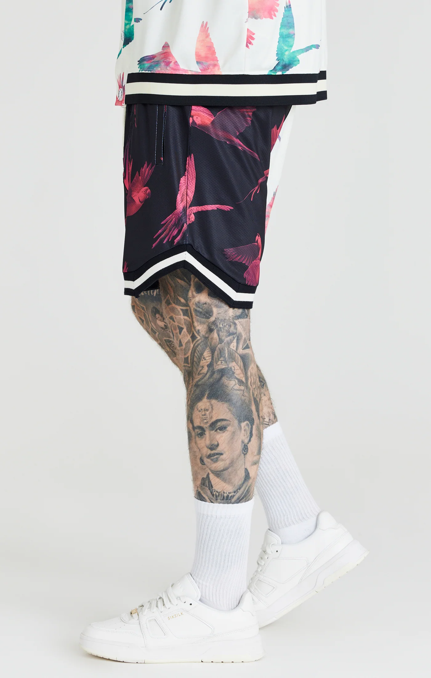 Ecru Exotic Print Basketball Short - Image 2