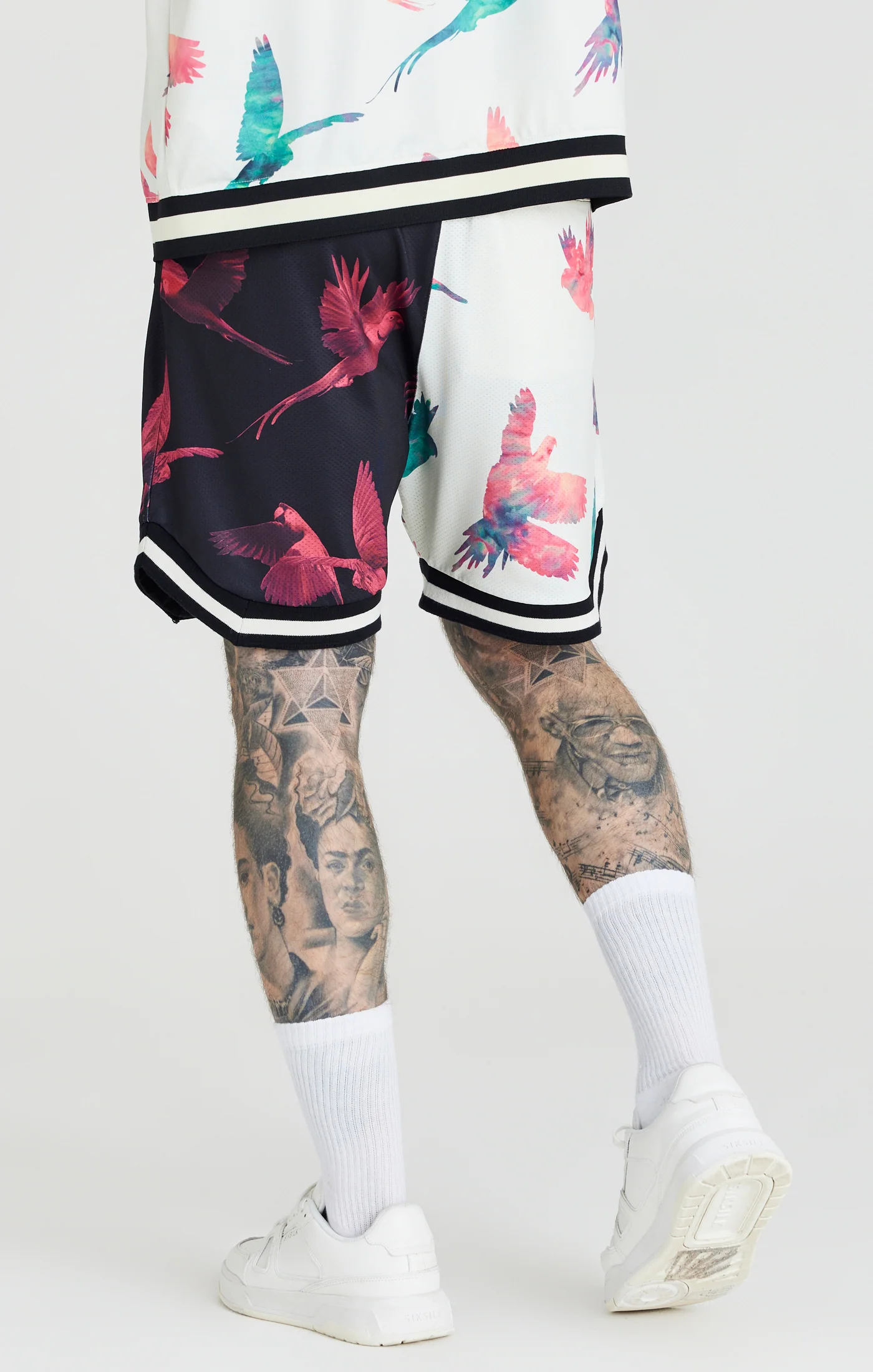 Ecru Exotic Print Basketball Short - Image 3